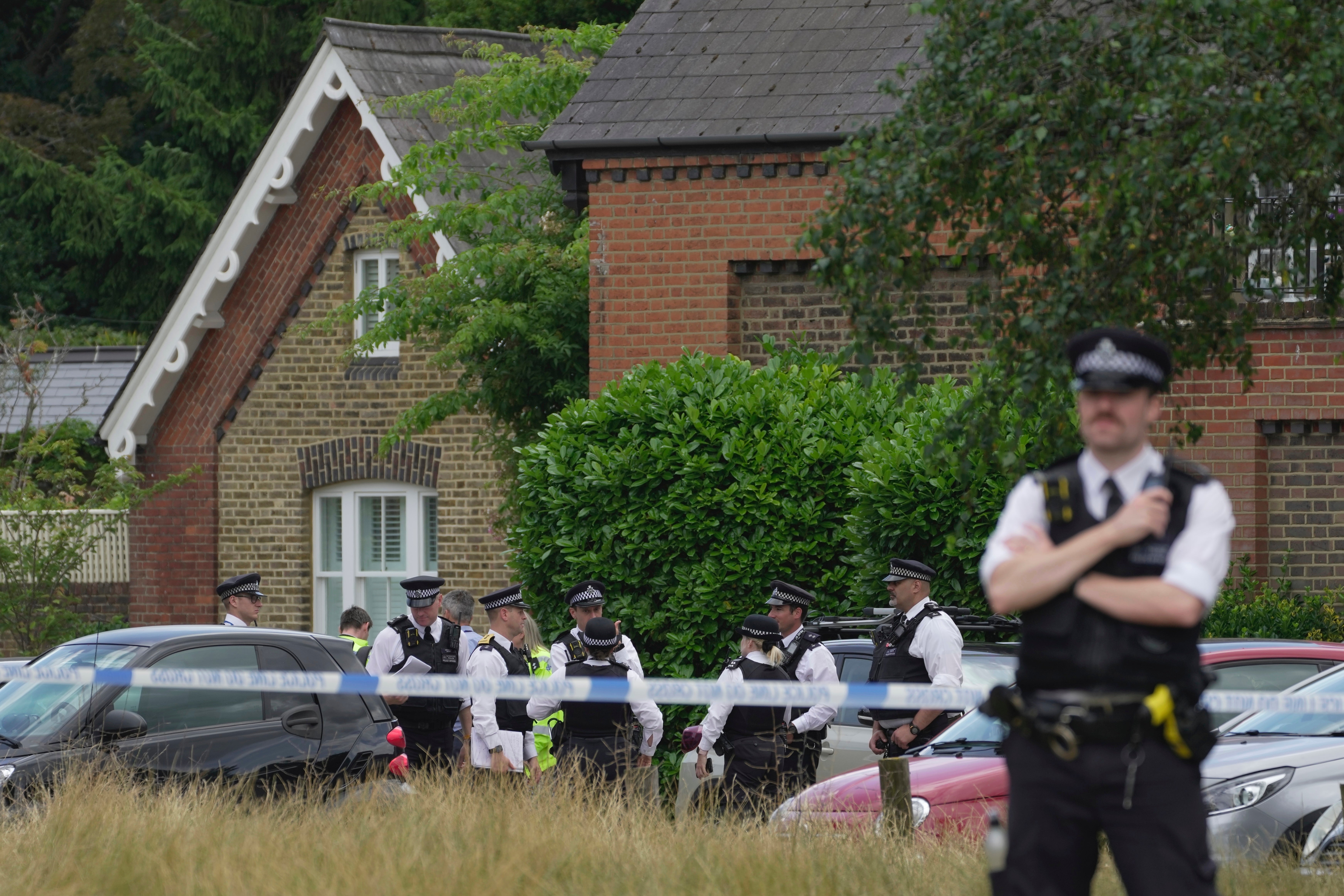 Police at the scene of the crash