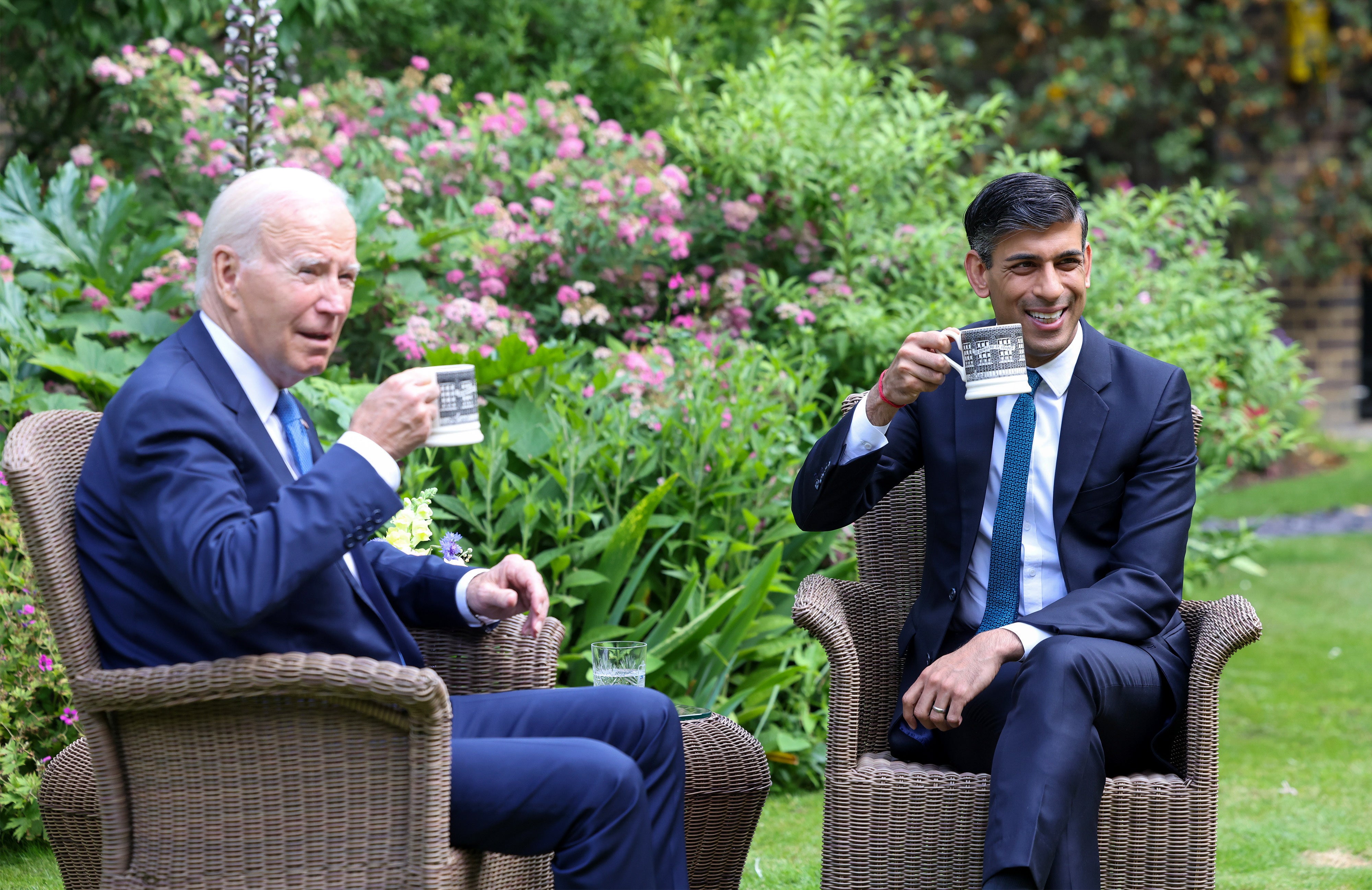 Biden and Rishi Sunak meeting at Number 10 Downing Street