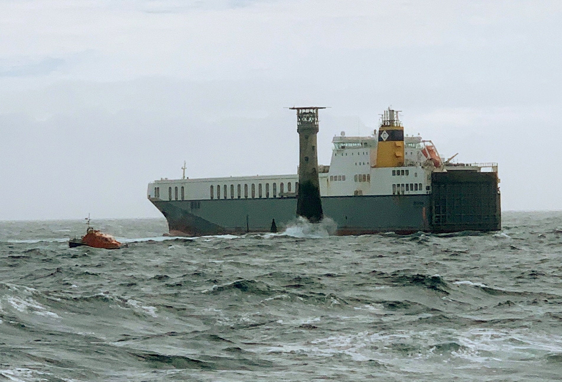 The incident happened eight miles off the British coast