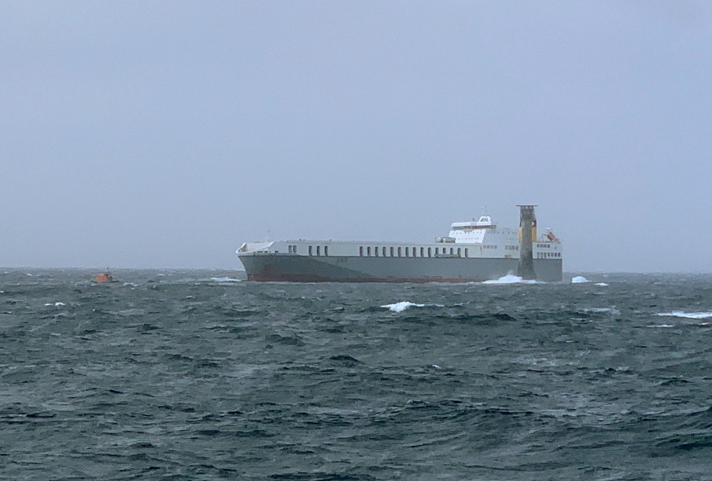 A huge cargo ship came close to hitting a 135-foot tall lighthouse