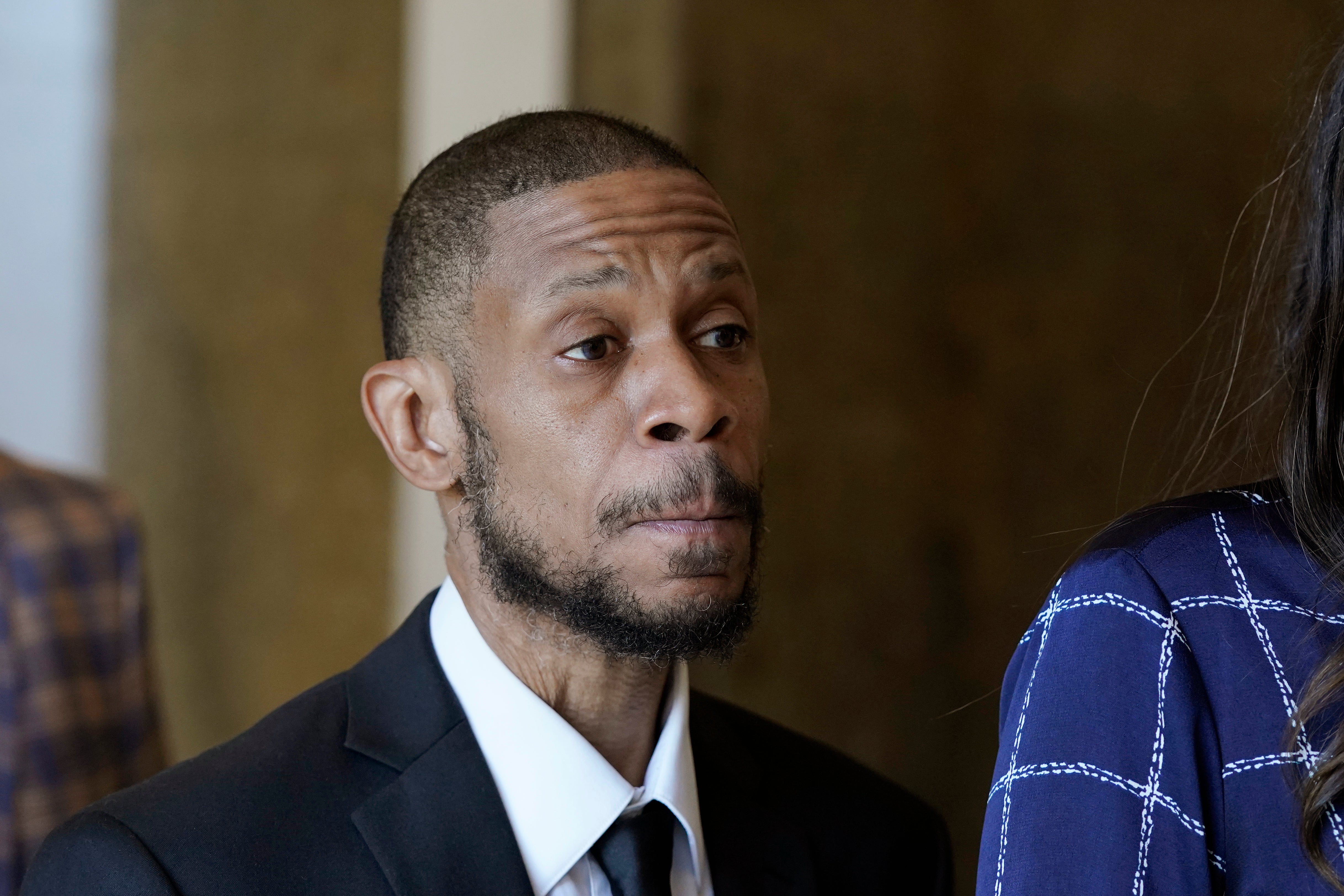 Kecalf Franklin, a son of music superstar Aretha Franklin, arrives for a hearing, in Pontiac, Michigan