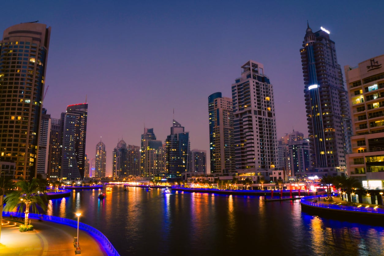 The skyline of Dubai Marina