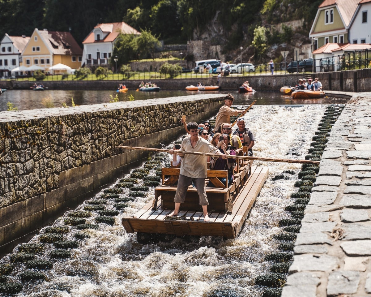 Making a splash while timber rafting