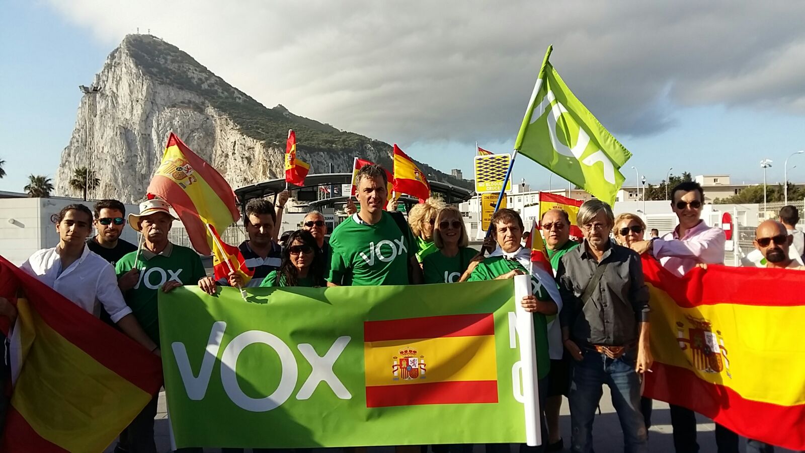 Vox party supporters in Gibraltar on 22 June 2016, the day before the Brexit referendum