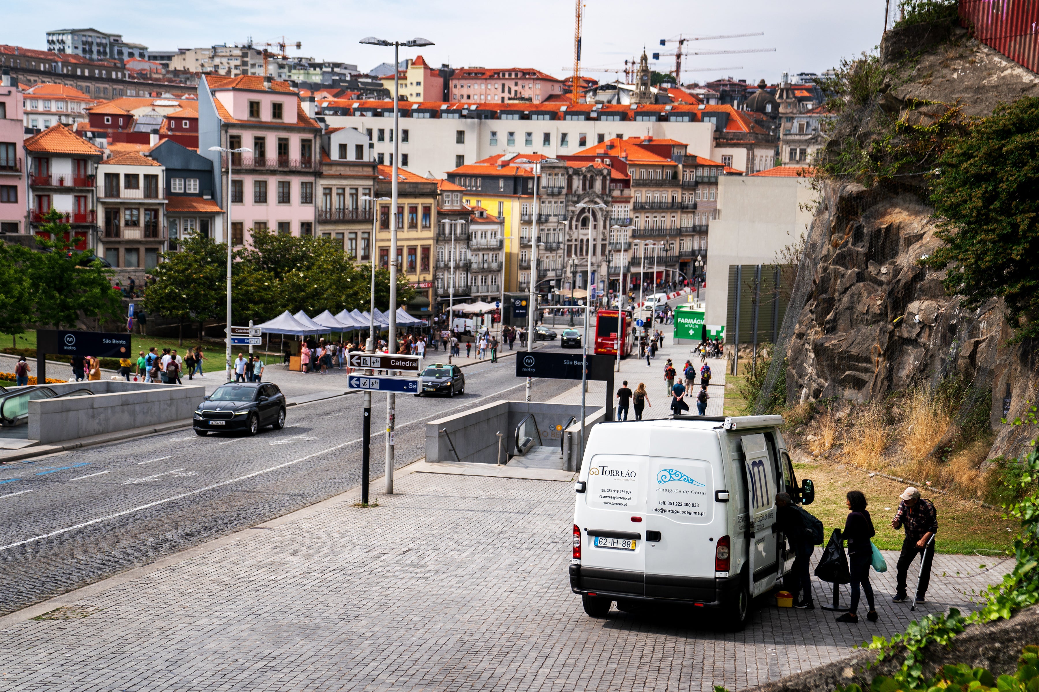 A van from the government-funded nonprofit SAOM distributes supplies including water, methadone, medicine, syringes, condoms and sanitation wipes