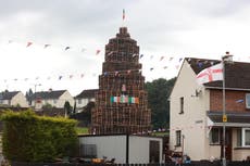 Image of Sinn Fein vice president Michelle O’Neill placed on loyalist bonfire