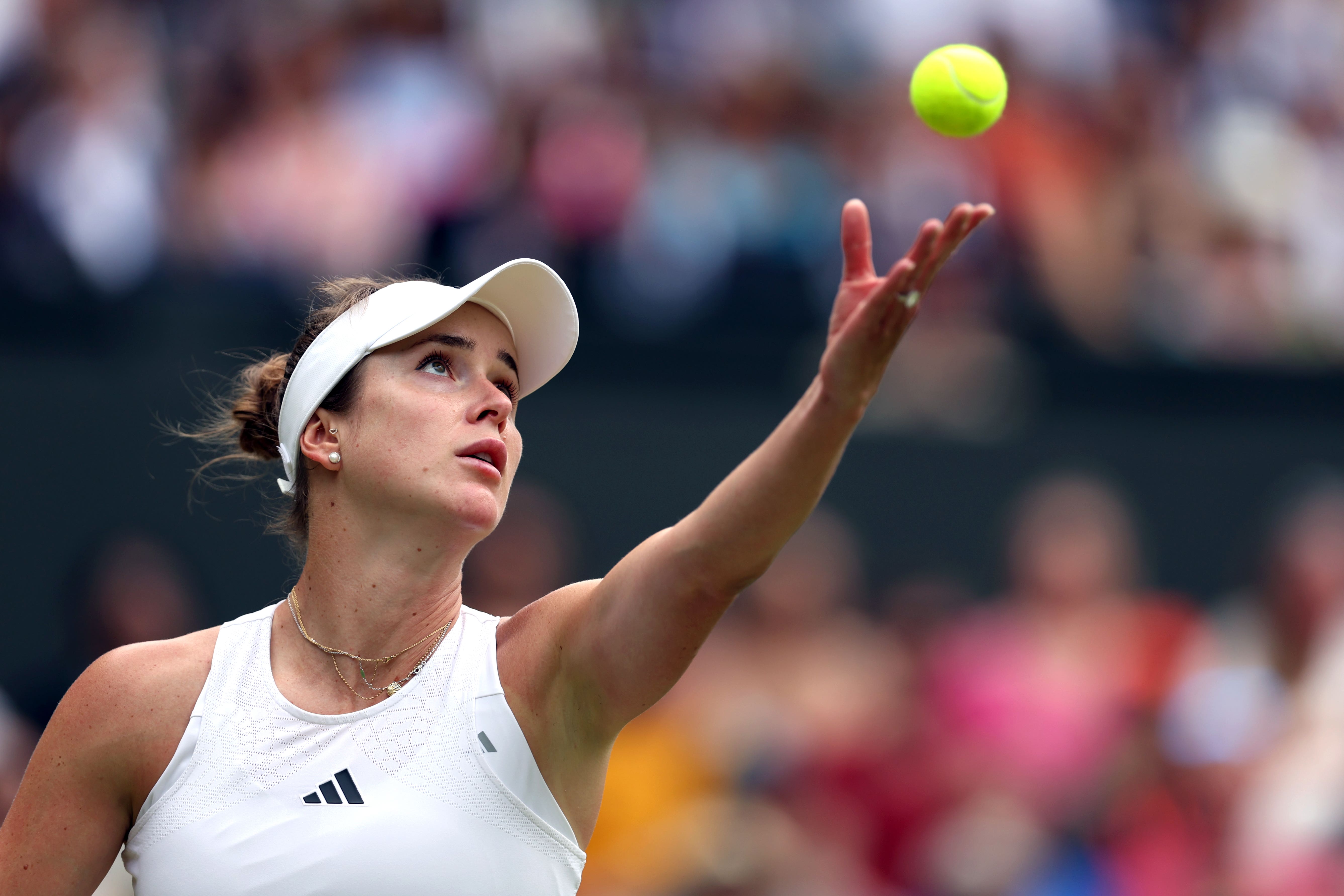 Elina Svitolina, pictured, faces Marketa Vondrousova for a place in the Wimbledon final (Steven Paston/PA)