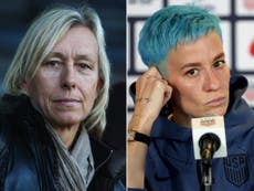 Martina Navratilova starts Twitter row with Megan Rapinoe over trans women in sports