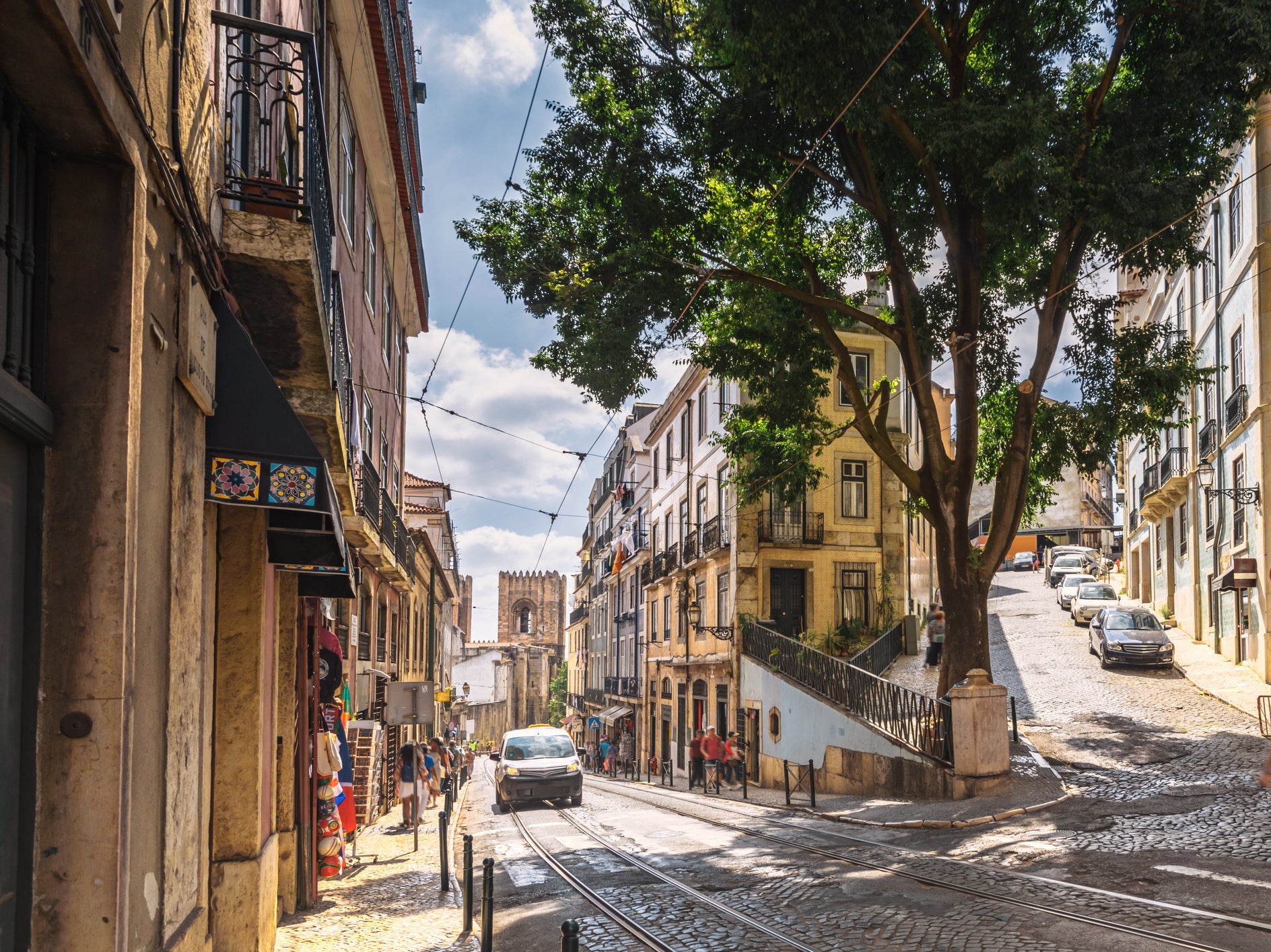 The Alfama district is a maze of cobbled streets