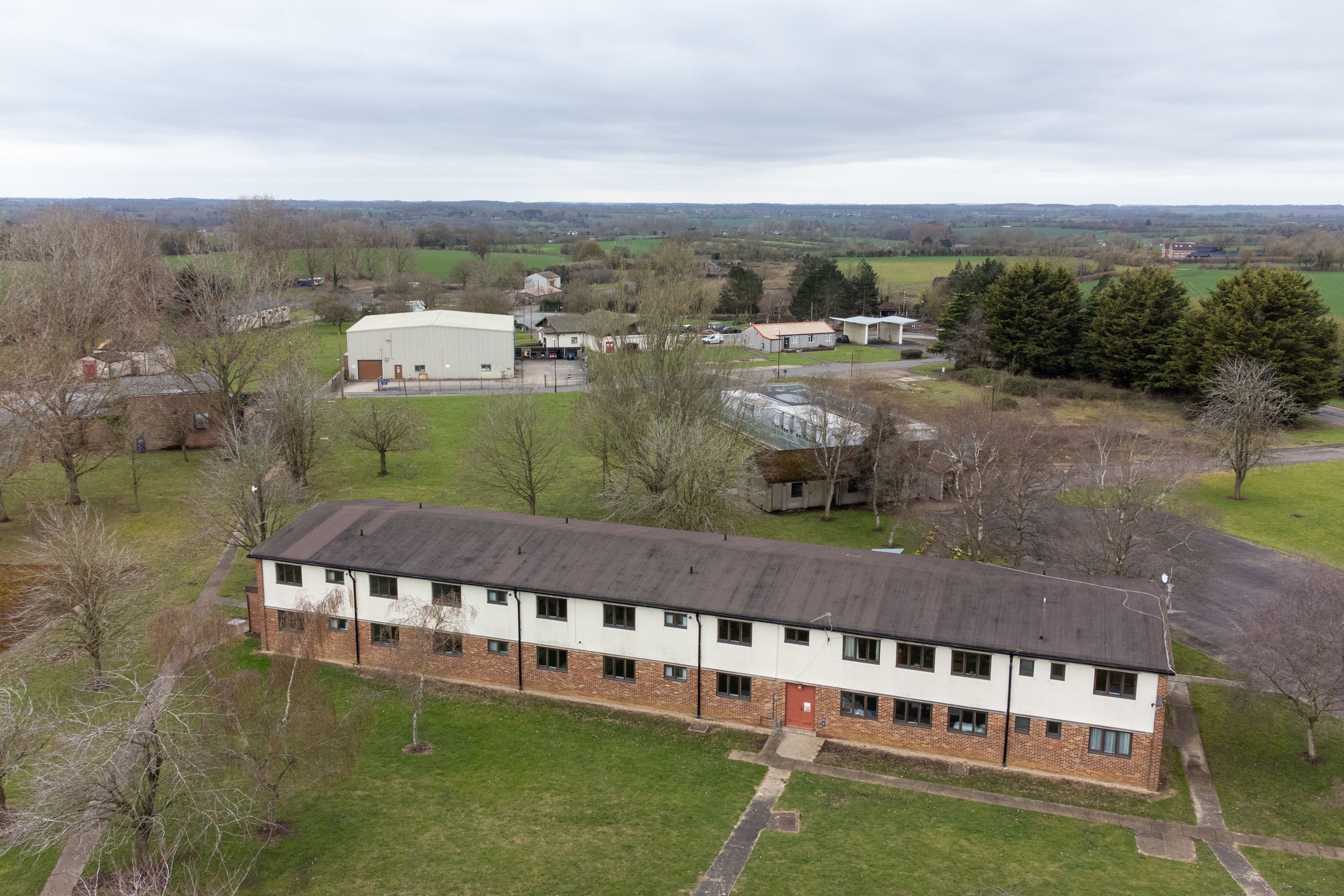 An aerial view of RAF Wethersfield in Essex which has been converted to accommodate asylum seekers (Joe Giddens/PA)