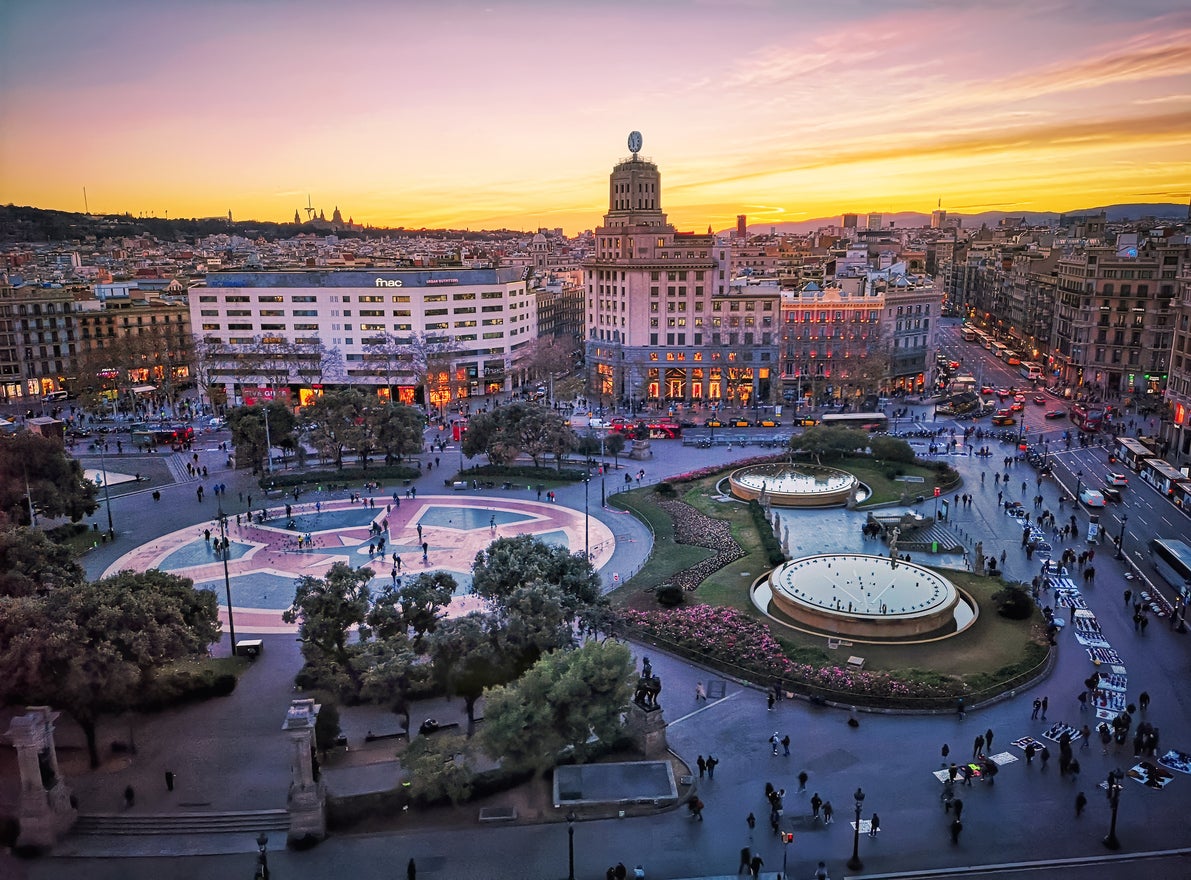 Barcelona’s Placa Catalunya, the heart of the city