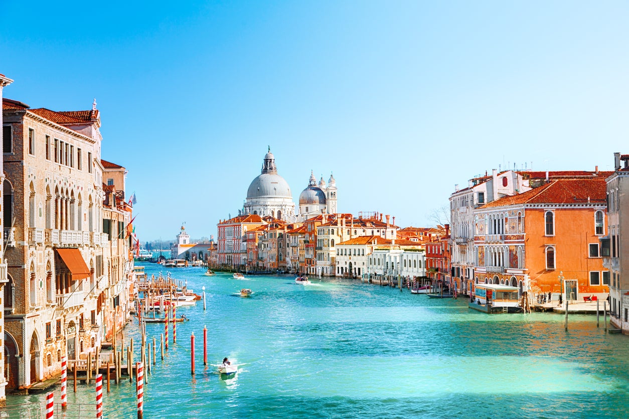 A view of the Grand Canal and Basilica Santa Maria in Venice