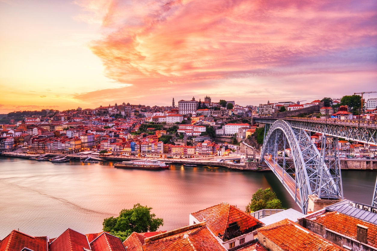 A view over Porto from across the Don Luis I Bridge