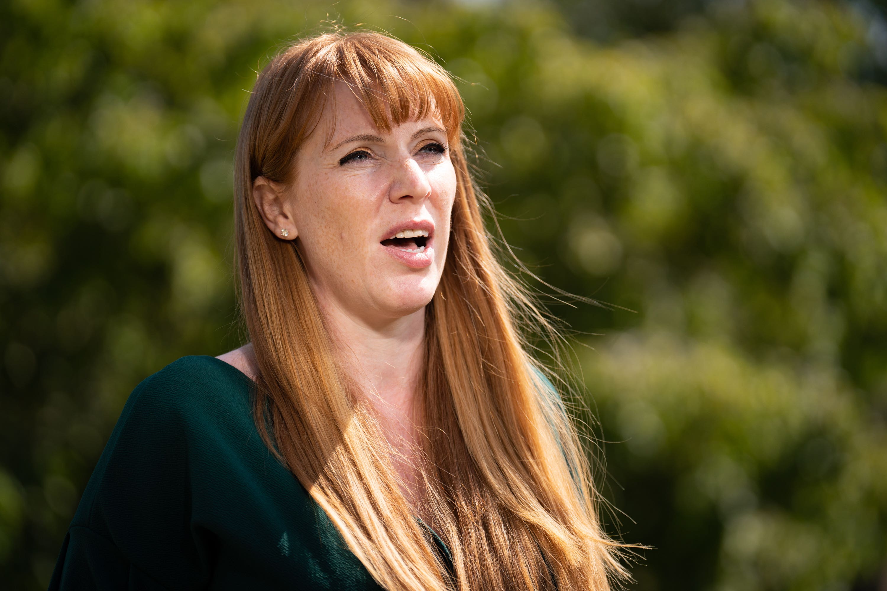 Deputy Labour Party leader Angela Rayner talks to the media in on College Green, Westminster, central London, as the House of Commons Committee of Privileges report into whether former prime minister Boris Johnson misled Parliament over partygate has been published. Boris Johnson committed “repeated contempts” of Parliament with his partygate denials that merited a 90-day suspension, the cross-party investigation has found. Picture date: Thursday June 15, 2023.