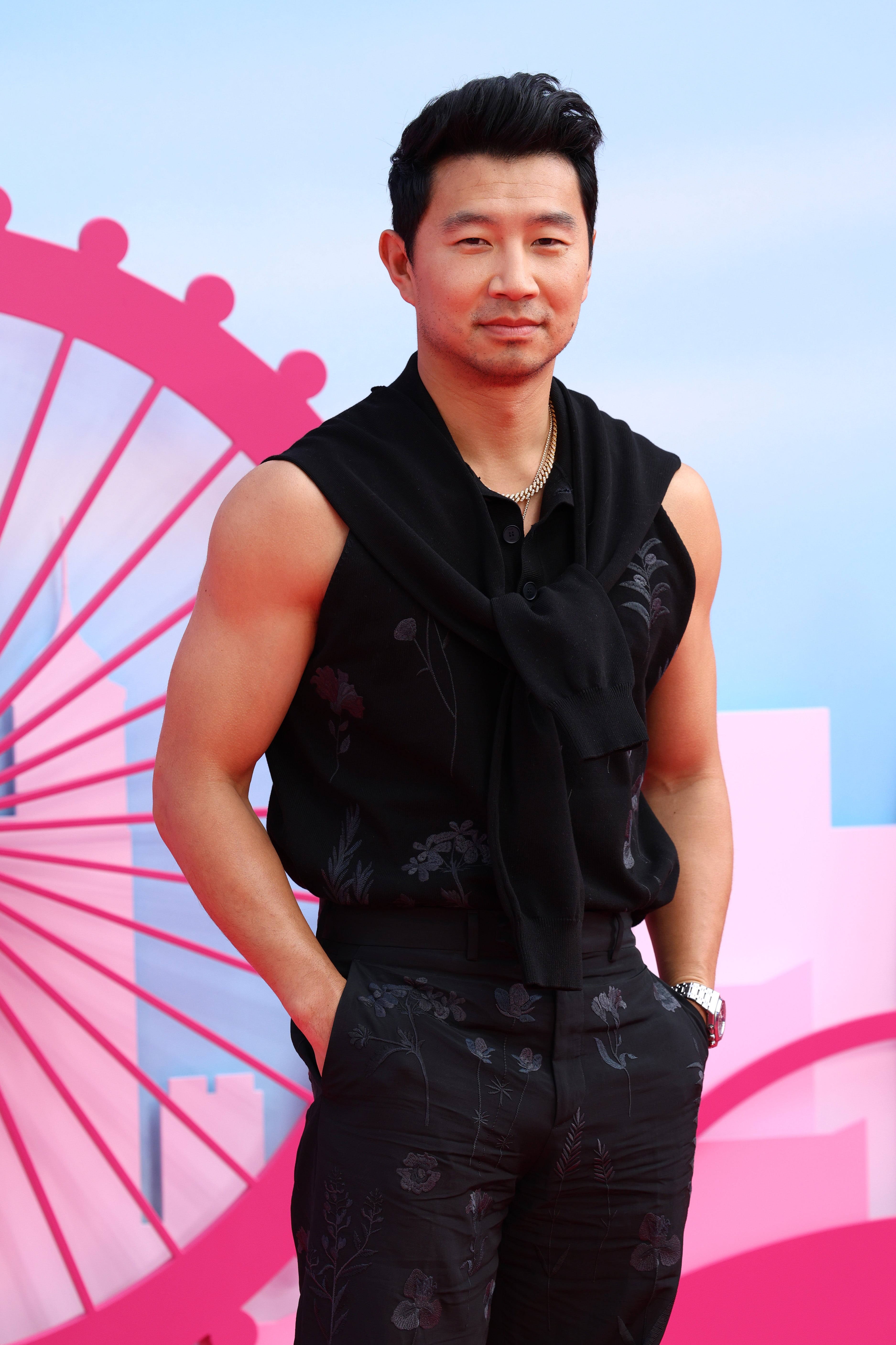 Simu Liu attends The European Premiere Of "Barbie" at Cineworld Leicester Square on July 12, 2023