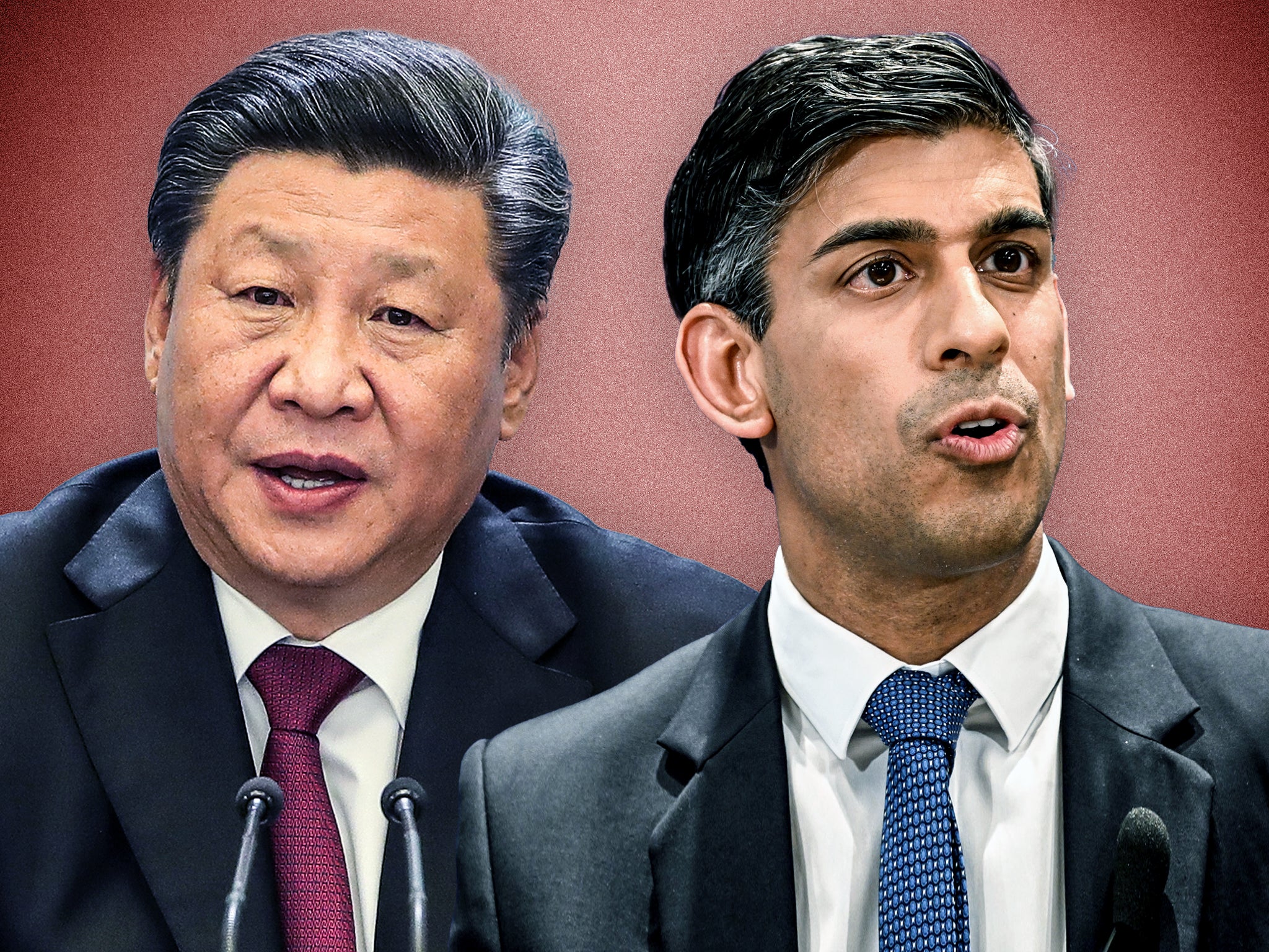 Rishi Sunak (right) has been under pressure to take tougher stance with Chinese President Xi Jinping