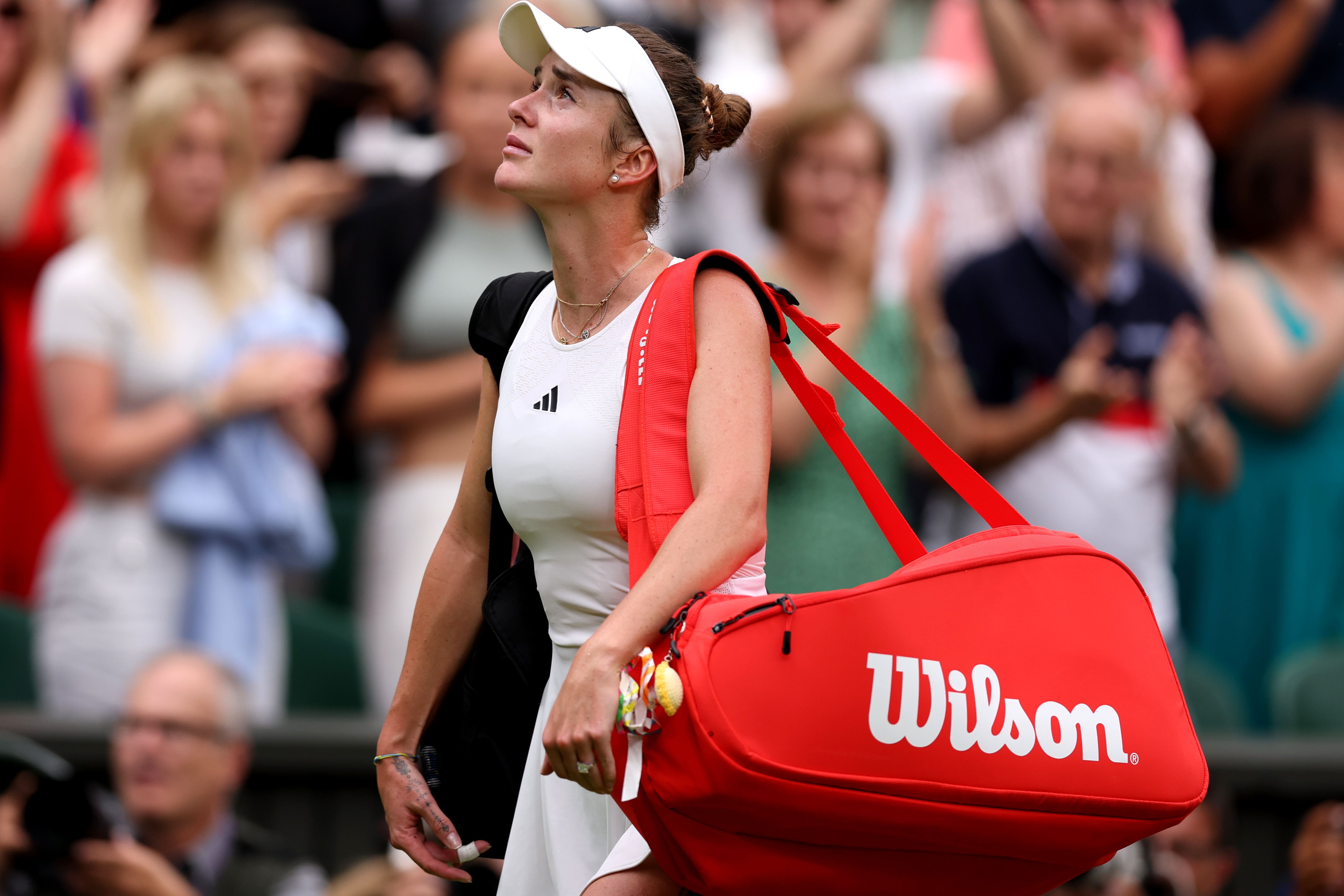 And emotional Elina Svitolina walks off after losing to Marketa Vondrousova (Steven Paston/PA)