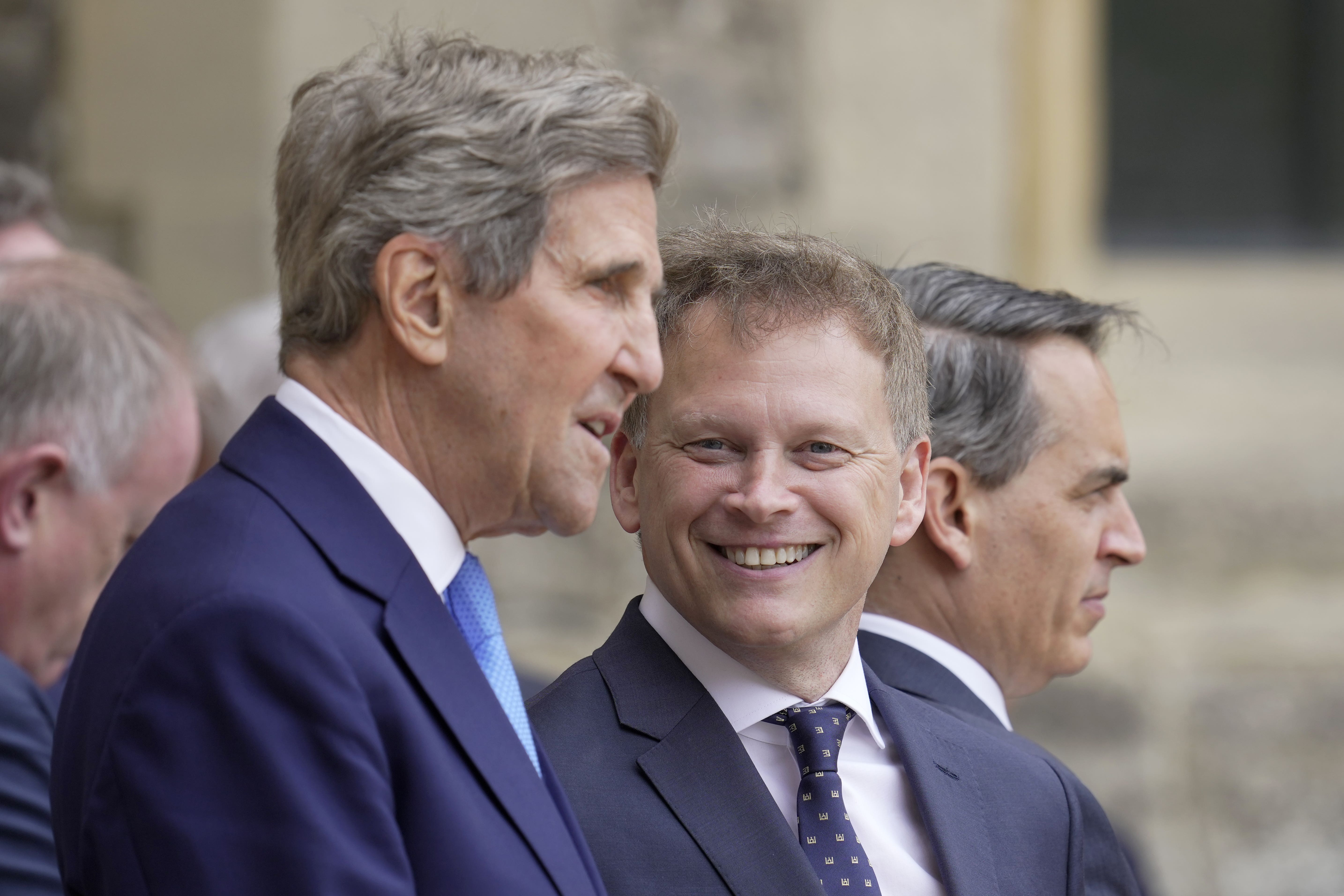 Secretary of State for Energy Security and Net Zero Grant Shapps (left) with United States Special Presidential Envoy for Climate John Kerry (Kin Cheung/PA)