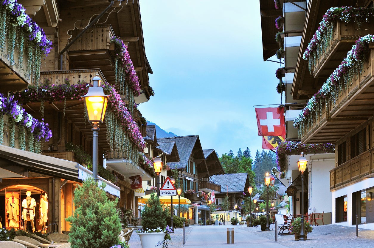 A pedestrian street in Gstaad