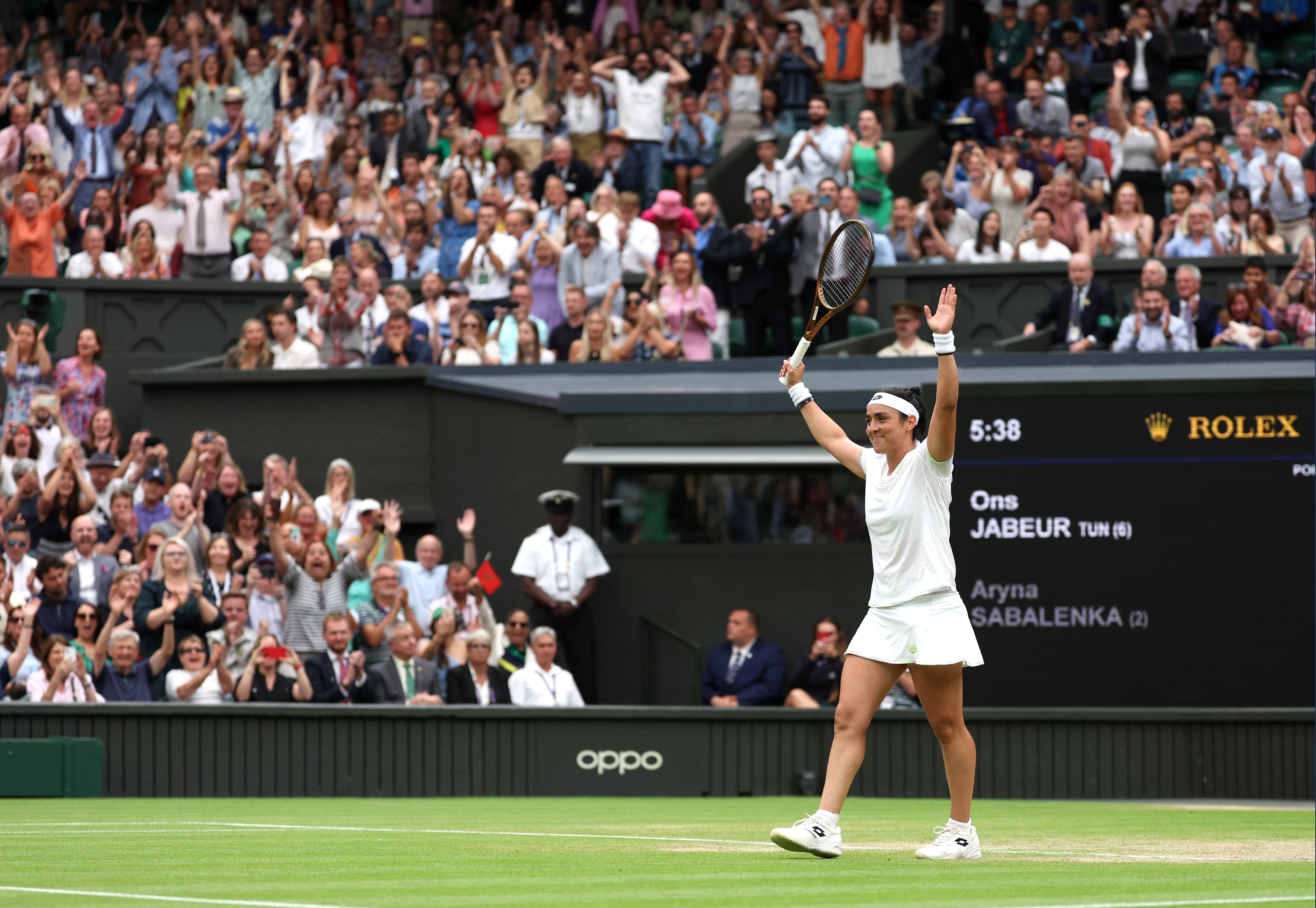 Jabeur remarkably came through to reach her second Wimbledon final