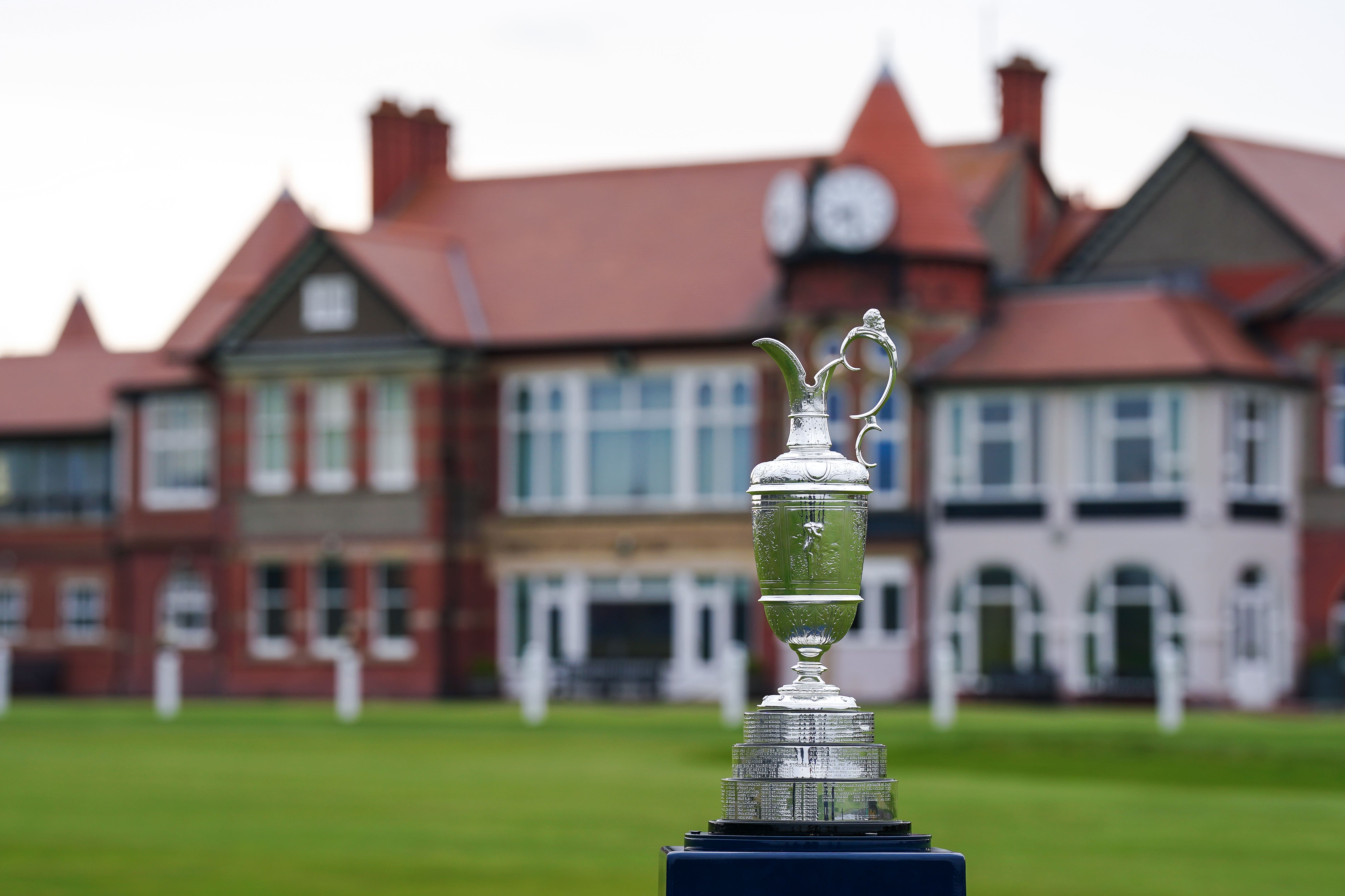 A view of the Claret Jug during the media day at Royal Liverpool Golf Club, venue for the 2023 Open Championship (Peter Byrne/PA)