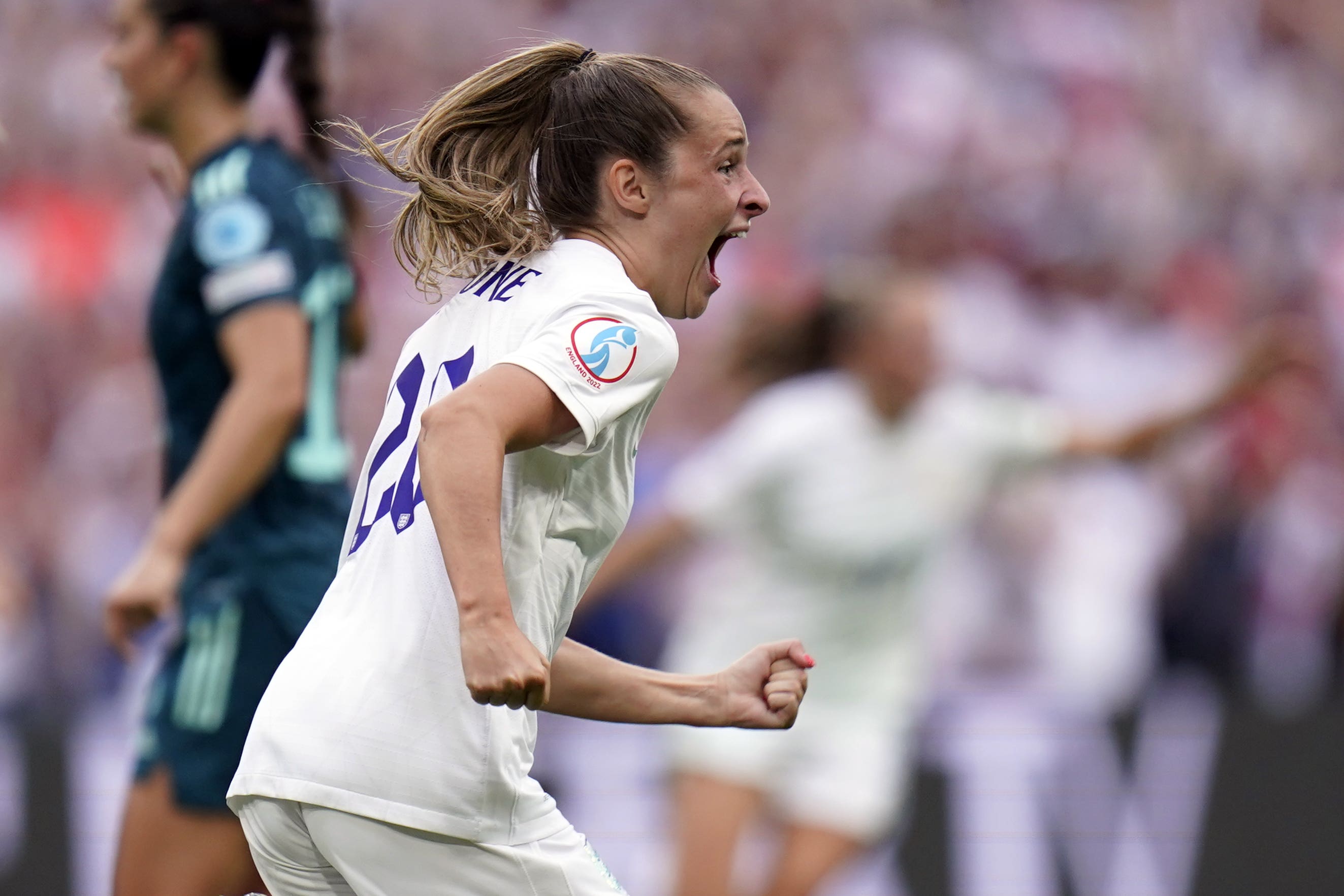 Ella Toone scored the opening goal in England’s victory over Germany in last summer’s Euros final at Wembley (Danny Lawson/PA)