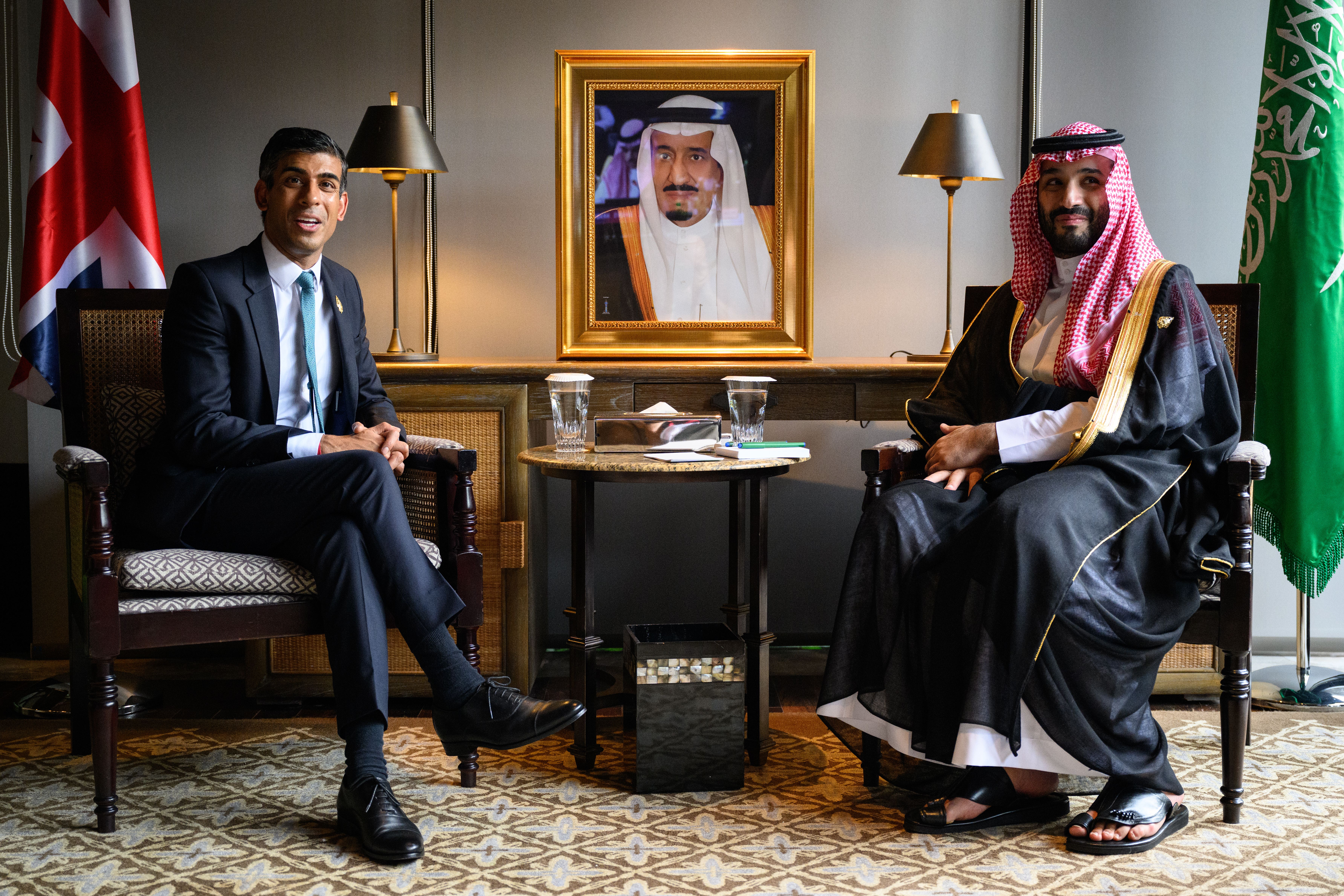 Prime Minister Rishi Sunak and Saudi Arabia’s crown prince Mohammed bin Salman met at the G20 summit in Bali (PA)