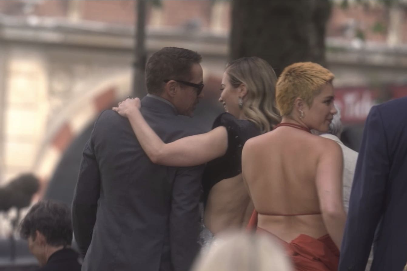 Stars of upcoming historical epic Oppenheimer, including Robert Downey Jr, Emily Blunt and Florence Pugh, staging a walkout from the film’s London premiere in solidarity with the members of the Screen Actors Guild – American Federation of Television and Radio Artists (Sag-Aftra) strike. (Michael Clarke/PA)