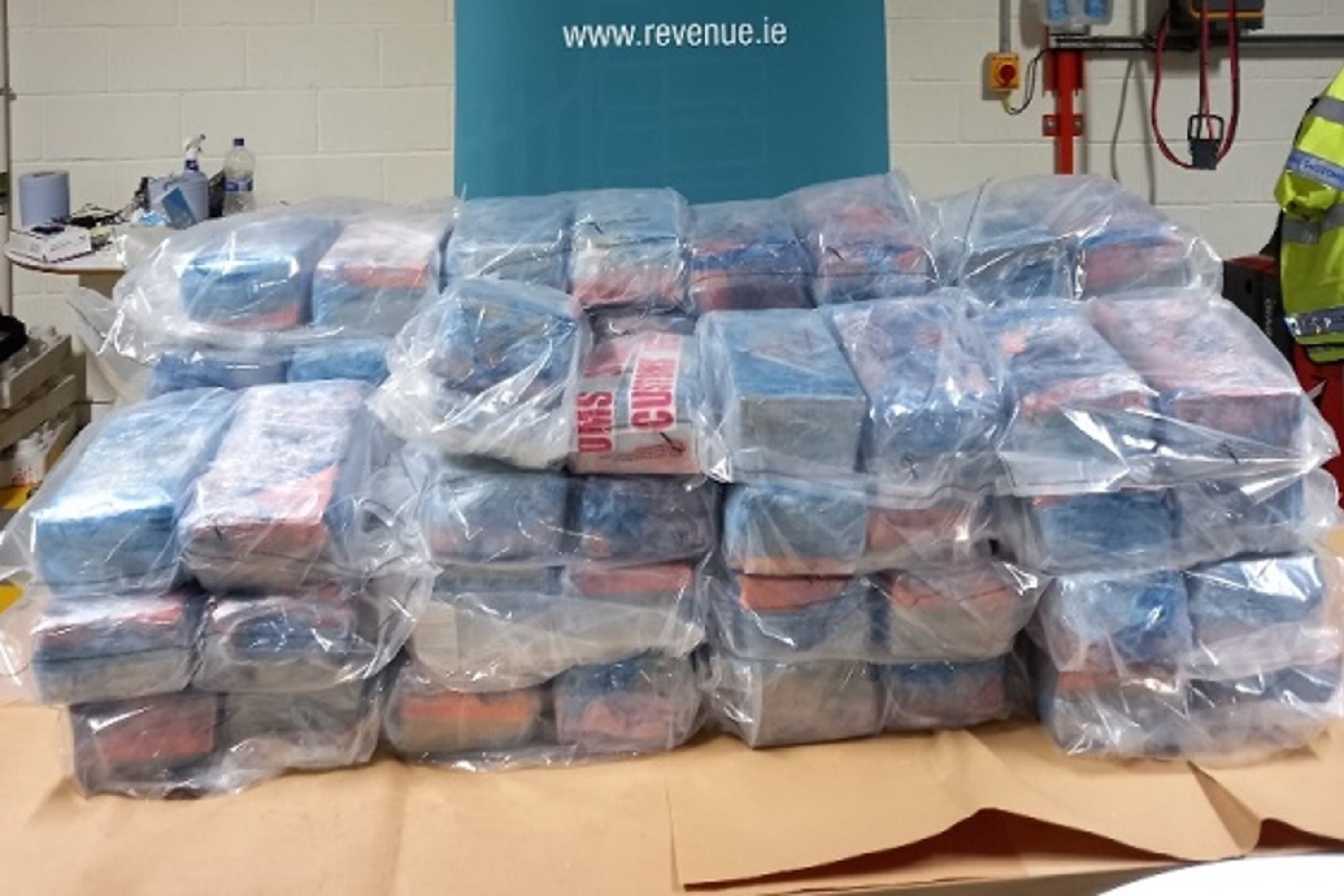 Cocaine with an estimated street value of 11.4 million euro has been seized after being found in a horsebox from France (Handout/PA)
