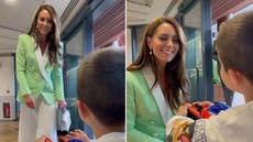 Adorable moment young boy meets Kate Middleton at Wimbledon