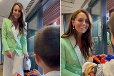 Adorable moment young boy meets Kate Middleton at Wimbledon