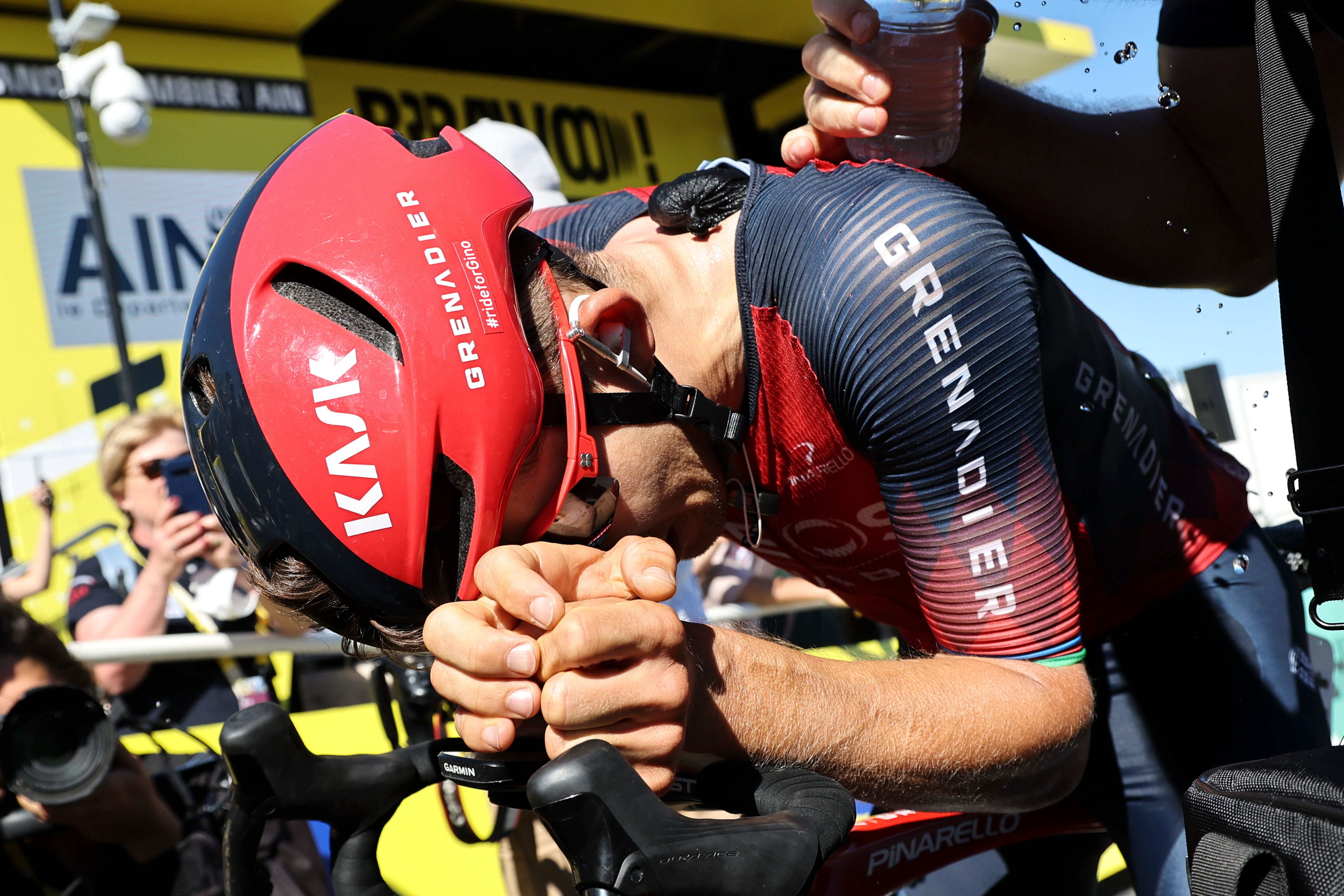 Michal Kwiatkowski took a solo stage win on the Grand Colombier at the Tour de France (Christophe Petit Tesseon/AP)