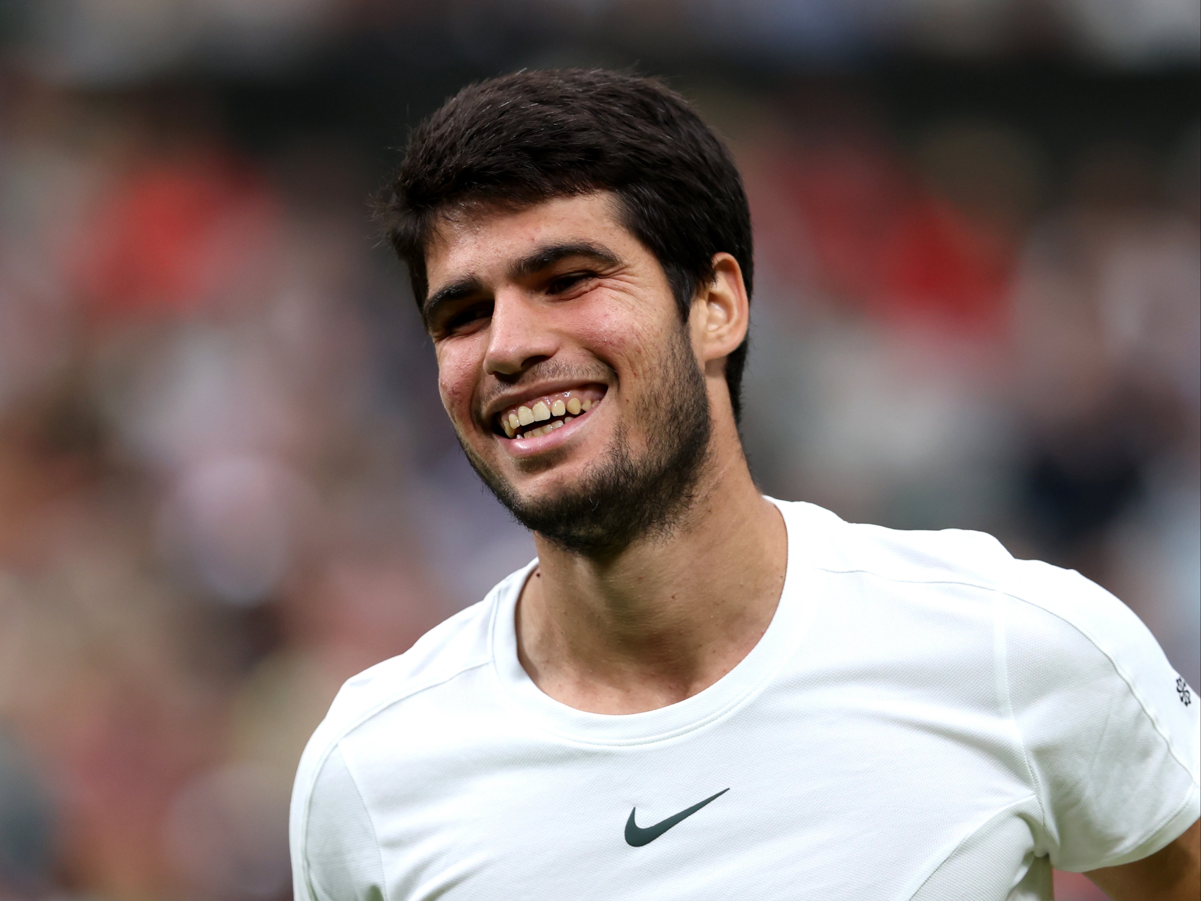 Carlos Alcaraz during his victory over Daniil Medvedev in the semi-finals