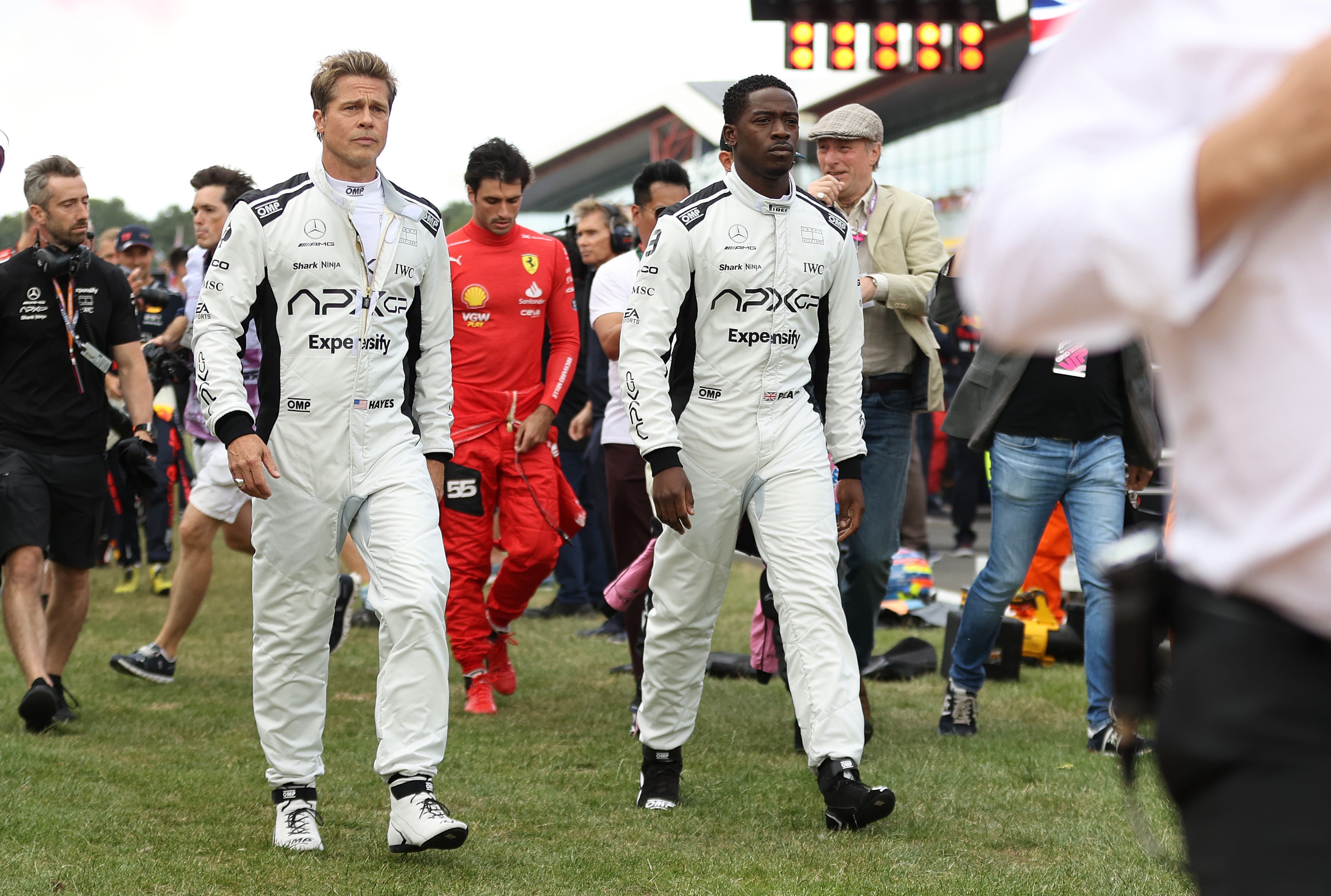 The sight of Pitt and Idris striding towards the back of the grid was a sight to behold