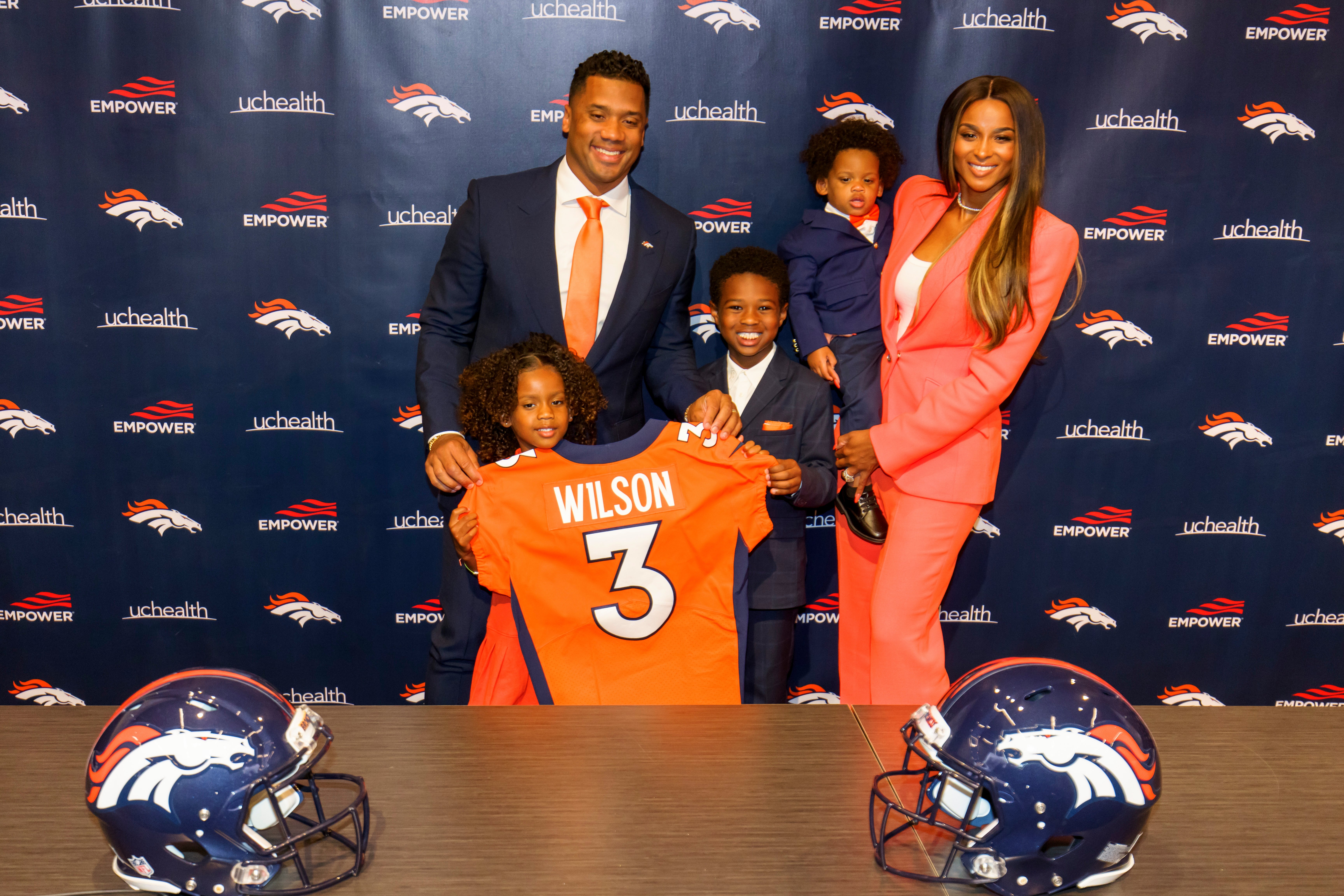 Russell Wilson with Sienna, Future, Win and Ciara in 2022