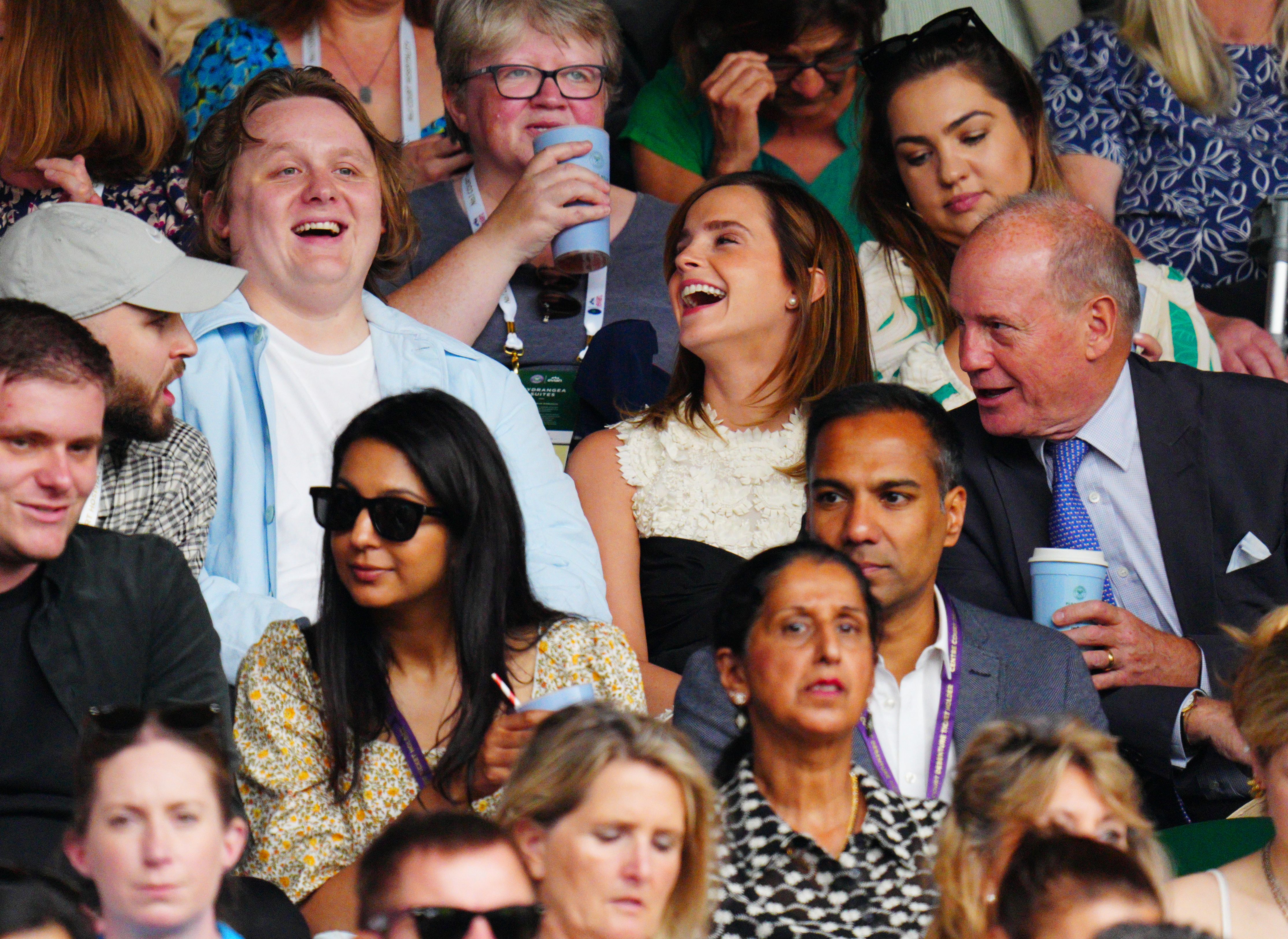 The pair laughing together at the women’s singles final