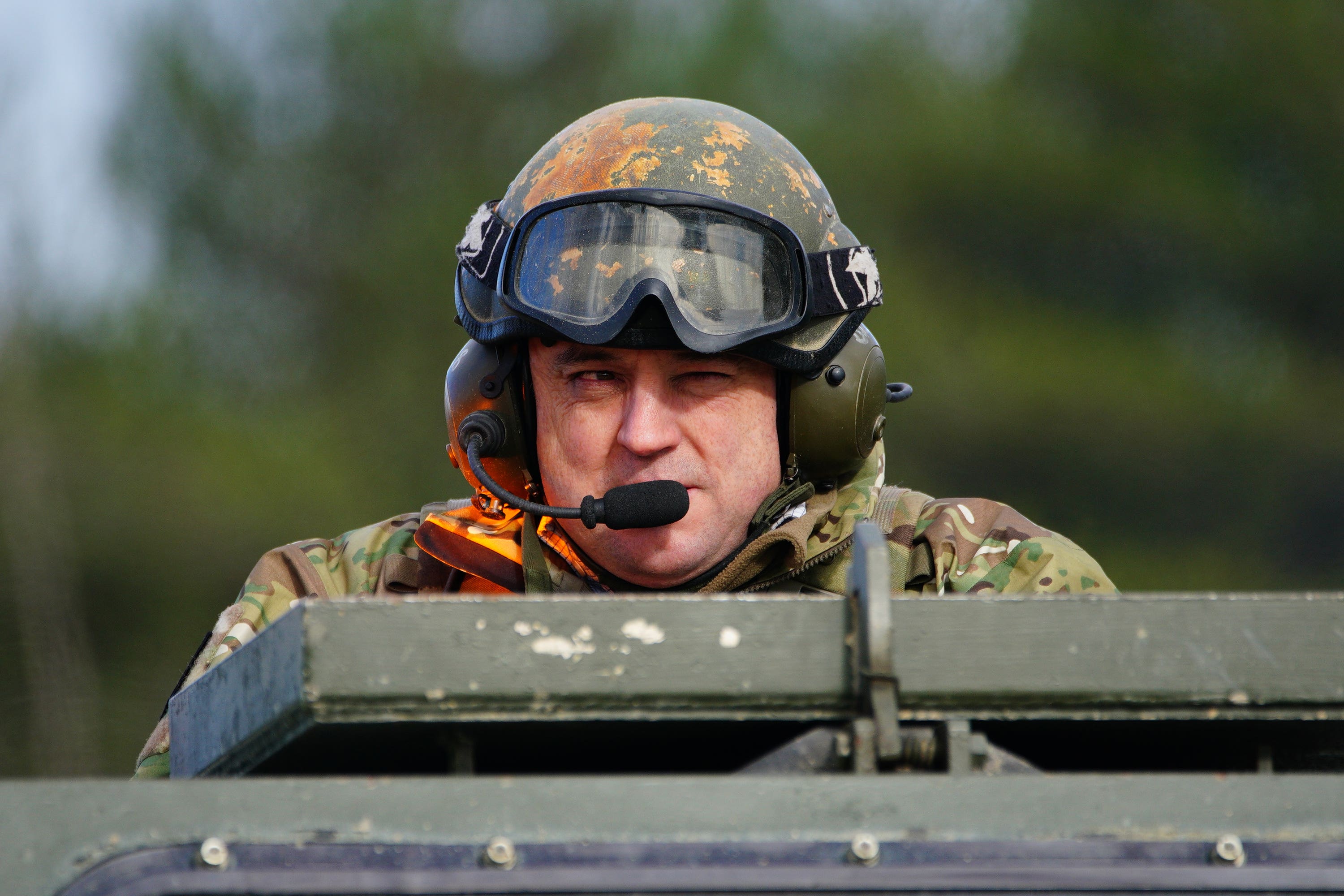 Ben Wallace during a visit to a British Army military base