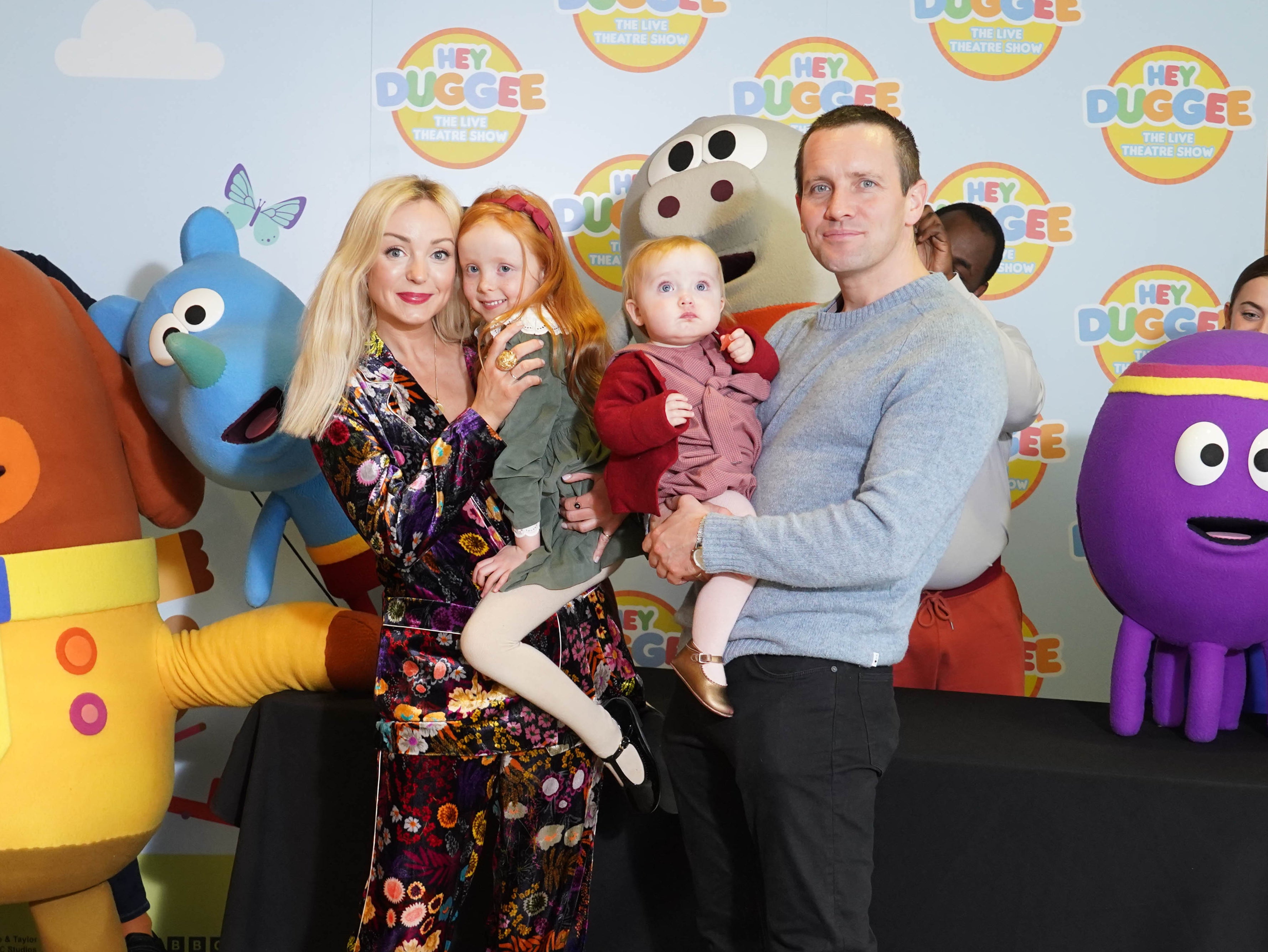 Helen George and Jack Ashton and their children Wren Ivy and Lark, pictured in December 2022