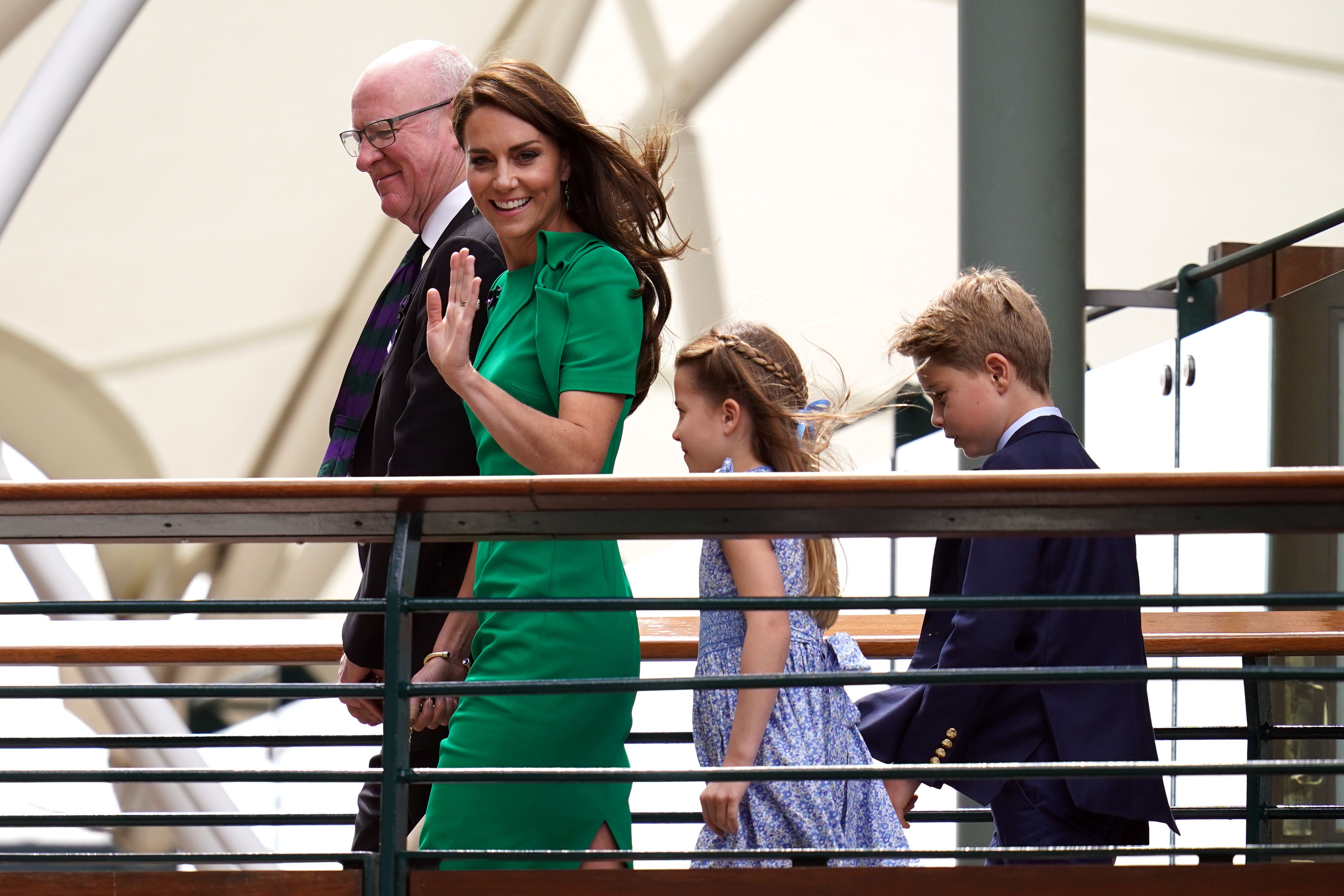 The Princess of Wales has arrived at Wimbledon with Prince George and Princess Charlotte (John Walton/PA)