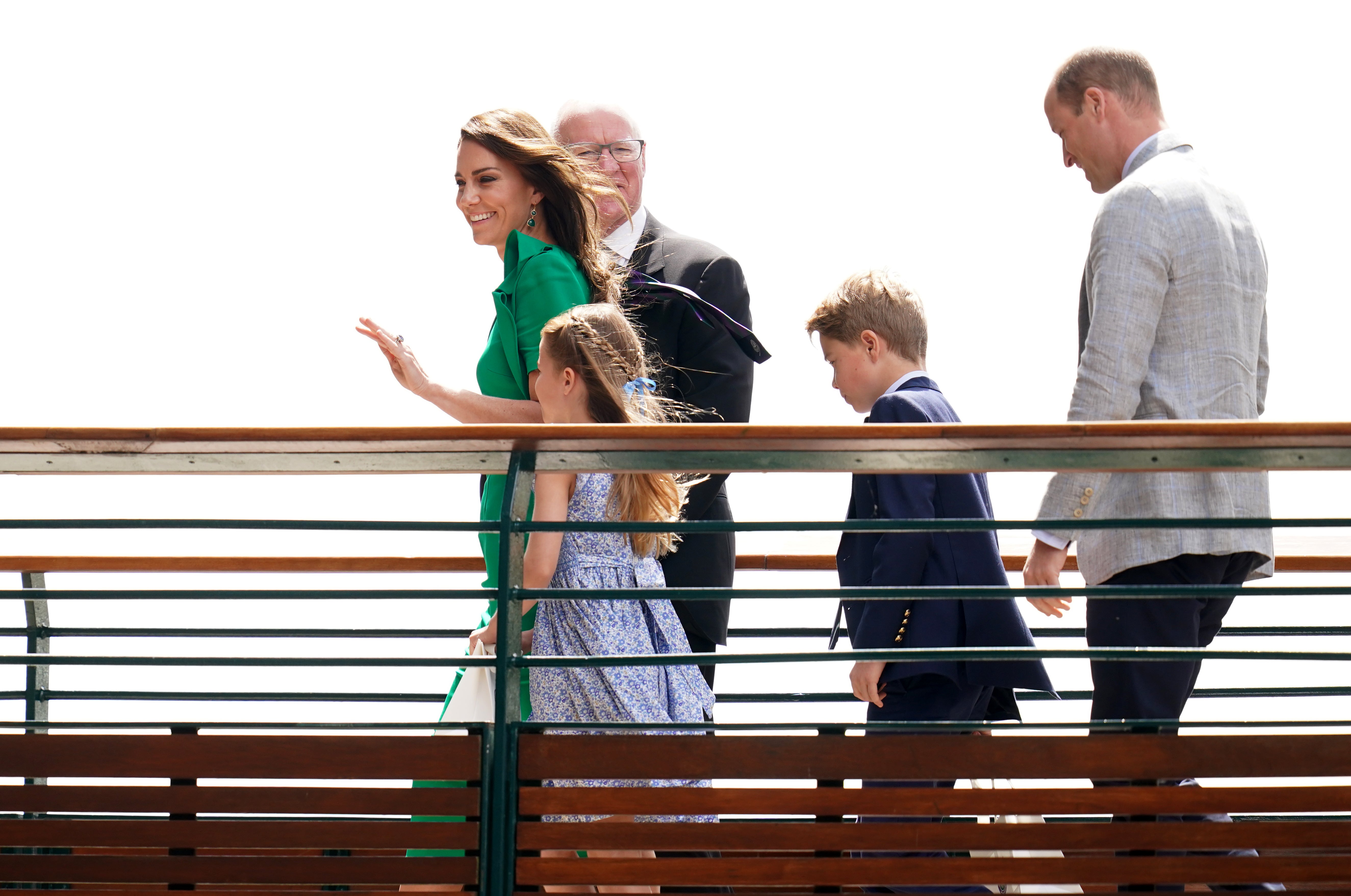 The Prince and Princess of Wales, with Prince George and Princess Charlotte arrive at Wimbledon