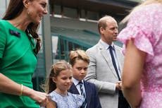 Princess Kate back in Royal Box at Wimbledon with Prince William and two of their children