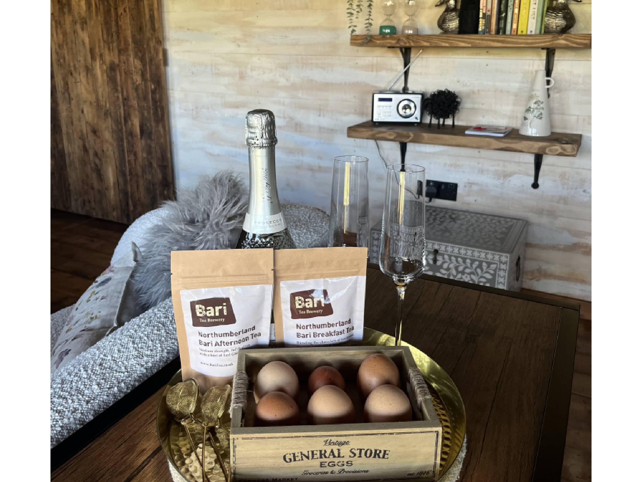 We were greeted with local welcome goodies, including Northumberland tea