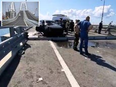 Ukraine-Russia war - live: Two dead in Crimea bridge ‘emergency’ after explosions on critical Russian supply line