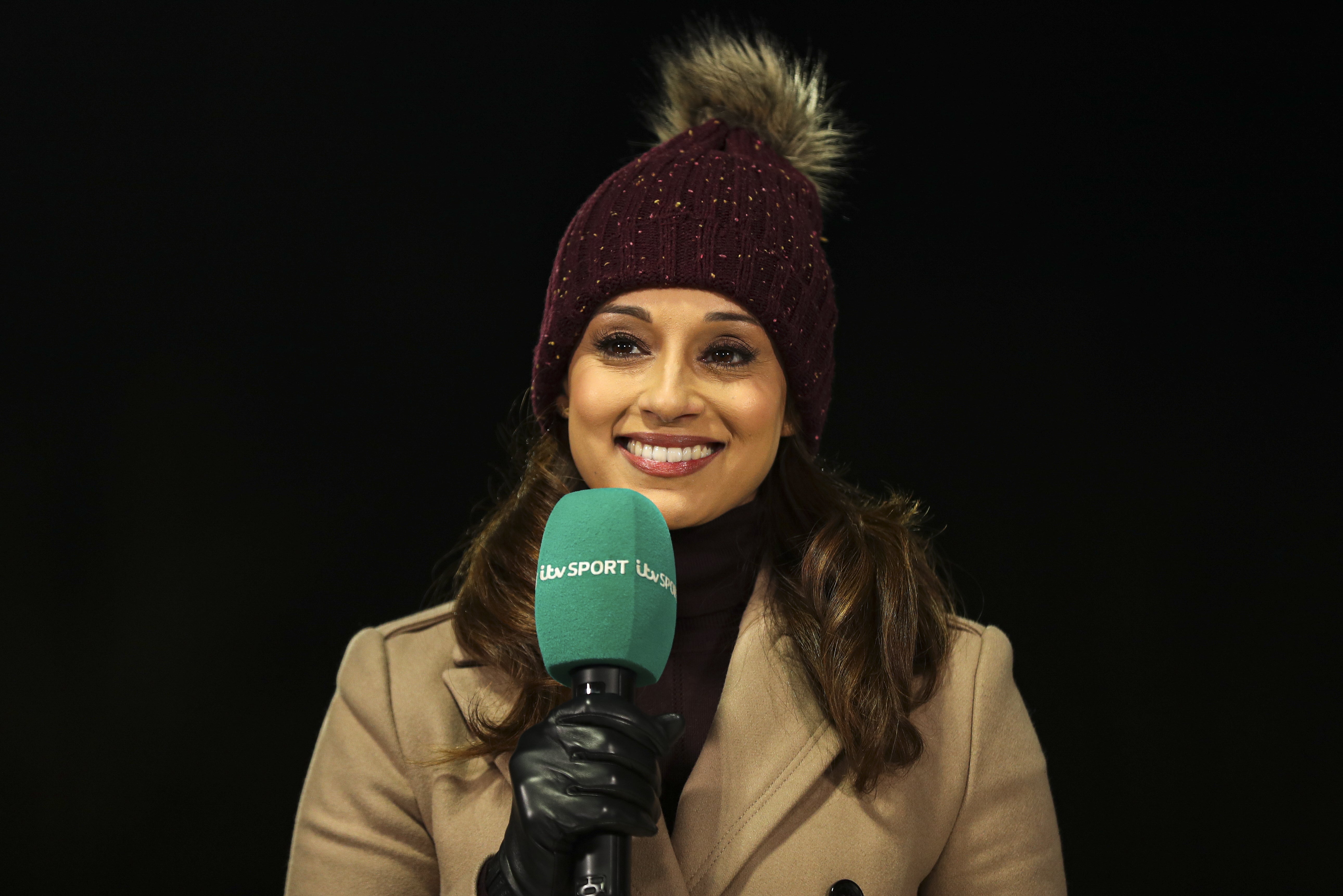 ITV Sport presenter Seema Jaswal during the Emirates FA Cup second round match at Peninsula Stadium, Salford.