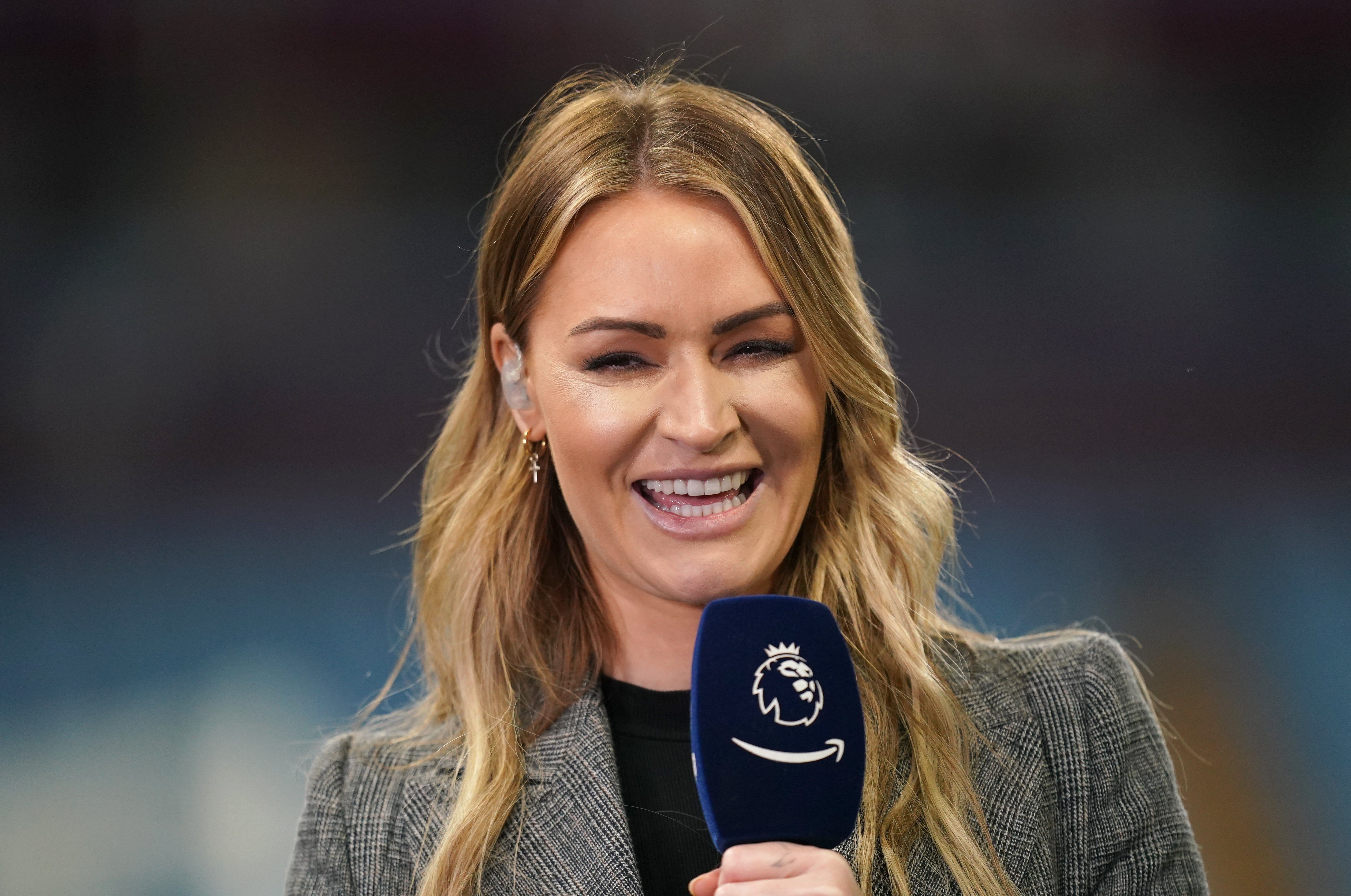 Amazon Prime's Laura Woods prior to the Premier League match at Villa Park, Birmingham on Monday 26 December 2022.