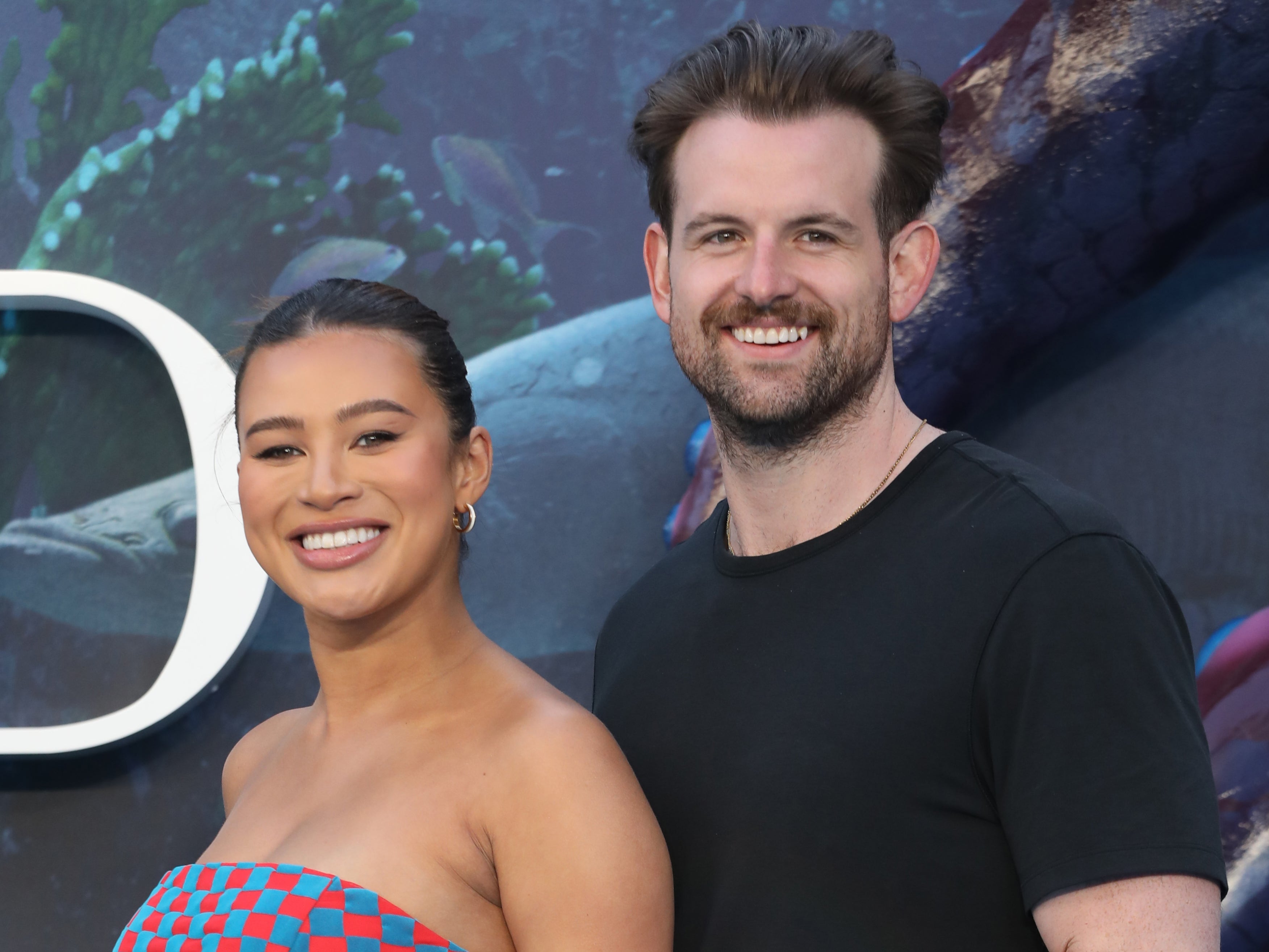 Montana Brown and Mark O'Connor attend the UK Premiere of "The Little Mermaid" at Odeon Luxe Leicester Square on May 15, 2023