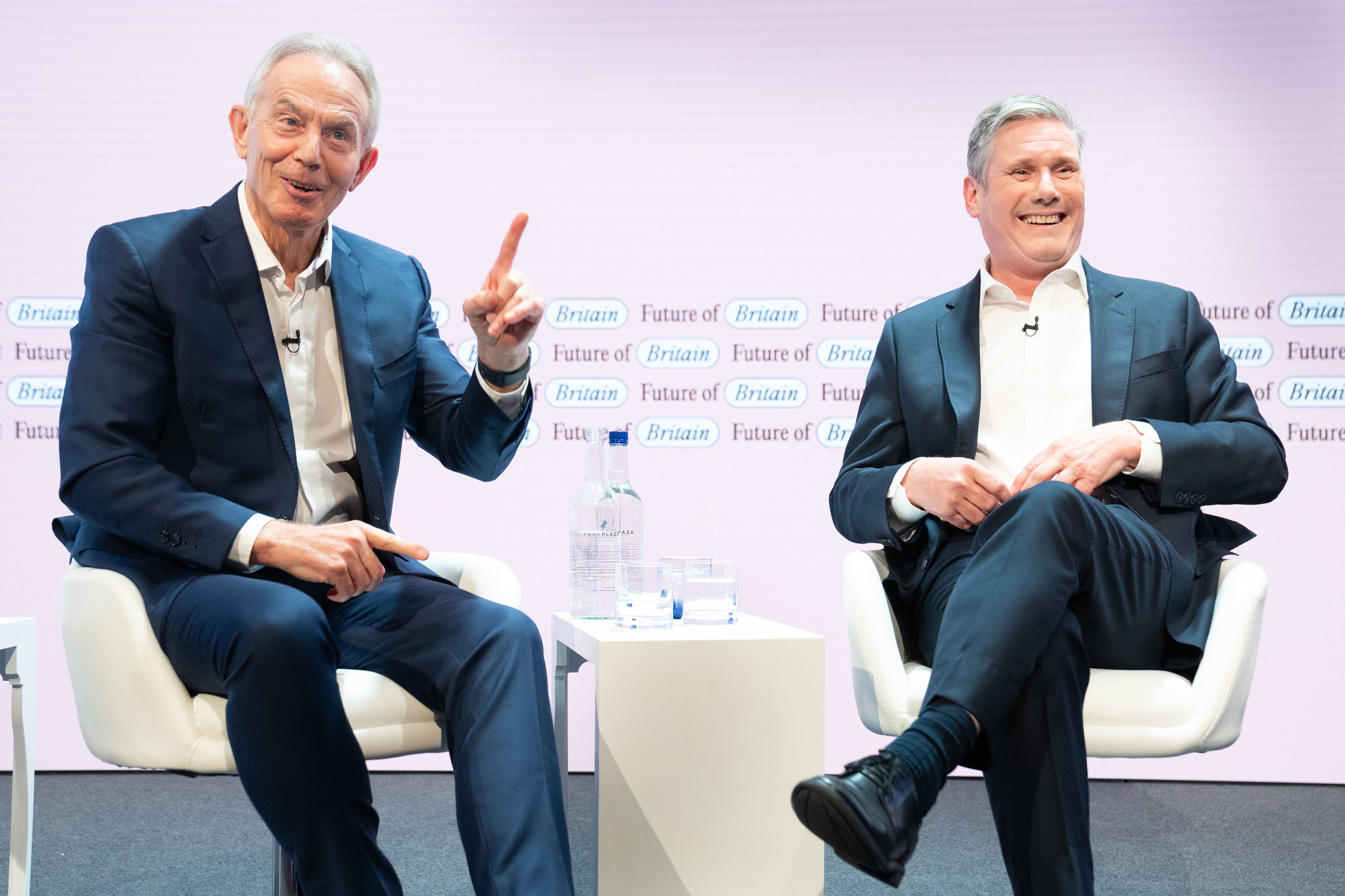 Tony Blair and Keir Starmer at the Future of Britain Conference in London