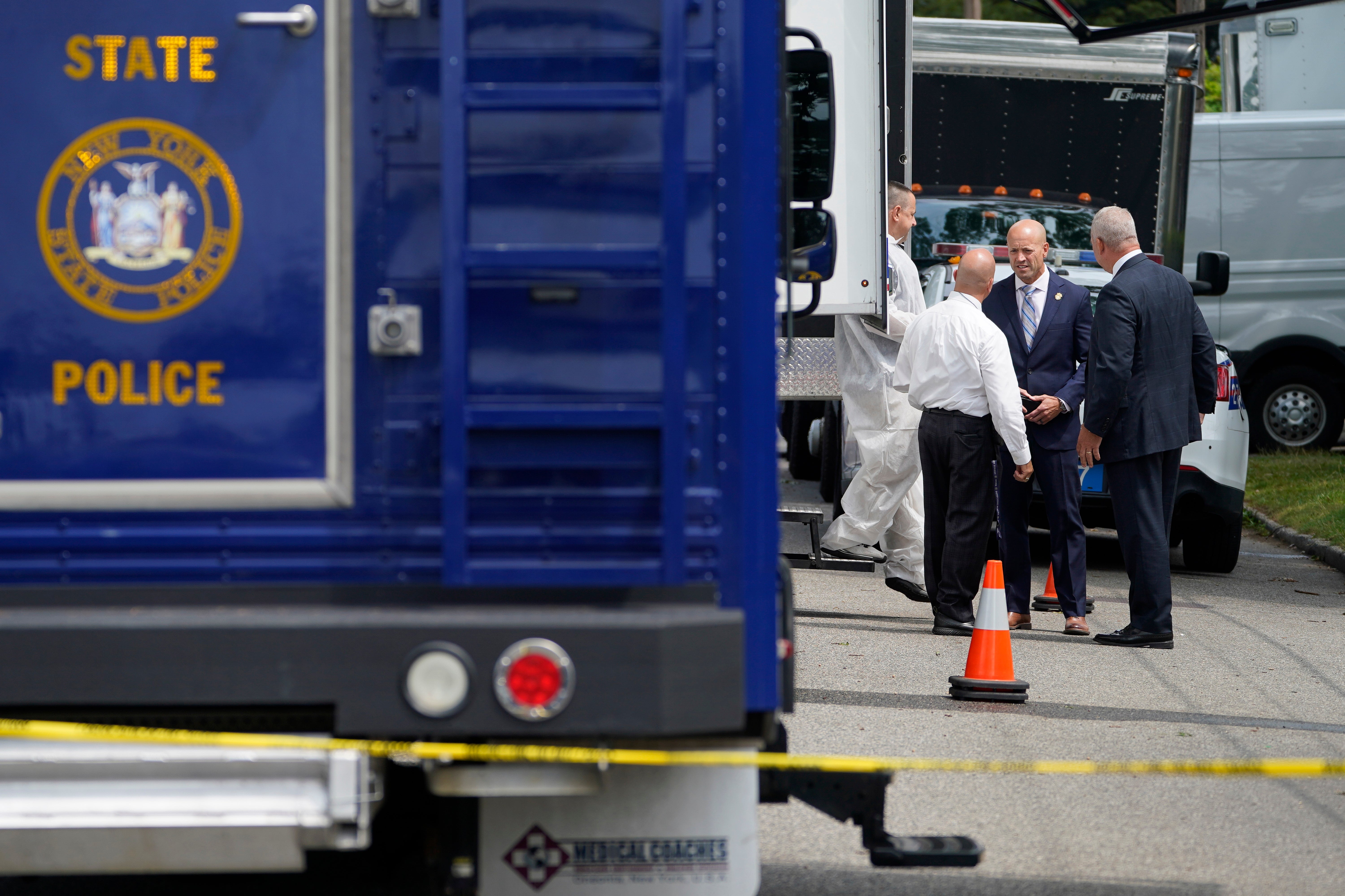 Authorities search the home of suspect Rex Heuermann, Tuesday, July 18, 2023, in Massapequa Park, N.Y