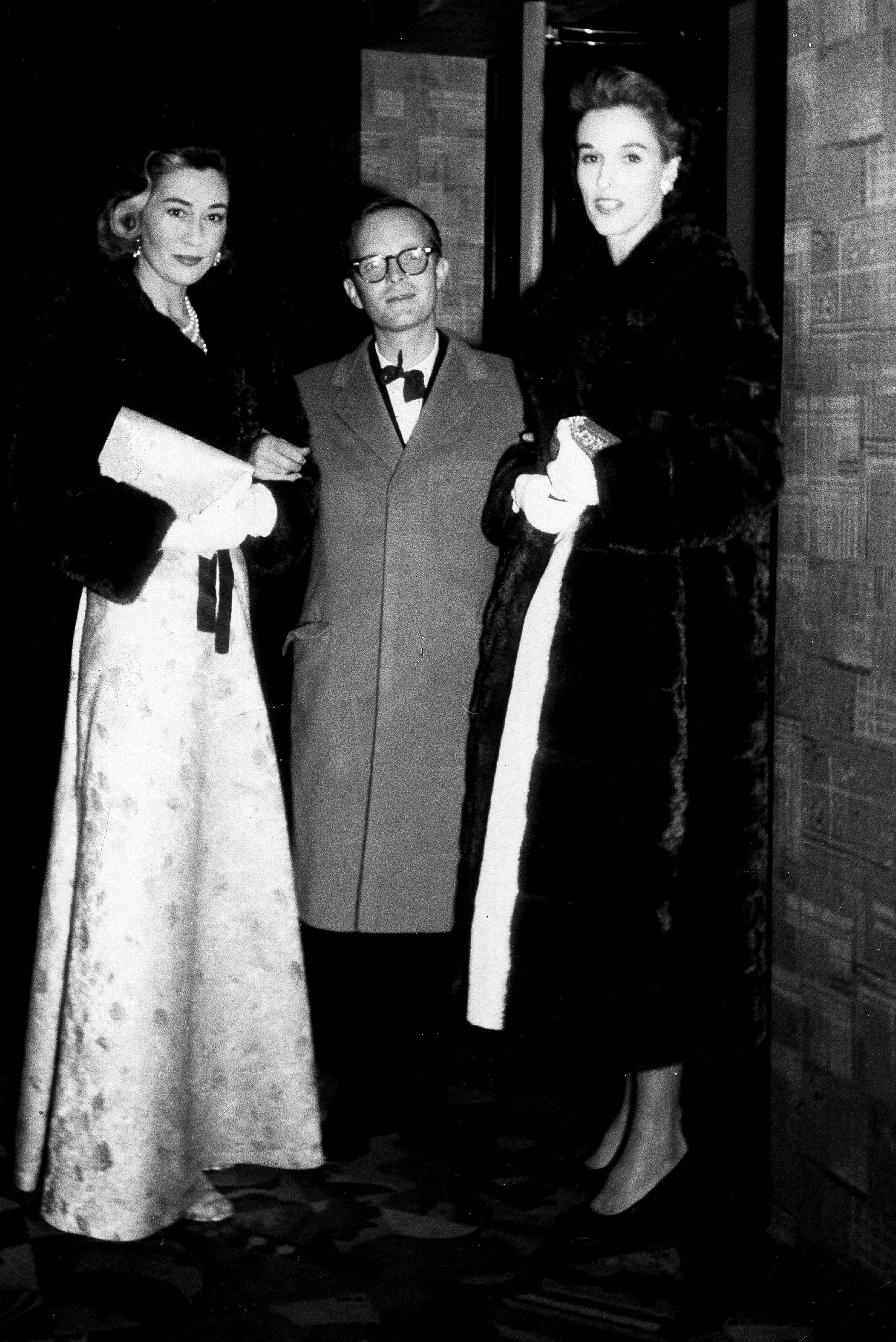 Gloria Guinness, Truman Capote, and Barbara "Babe" Paley ca. 1957