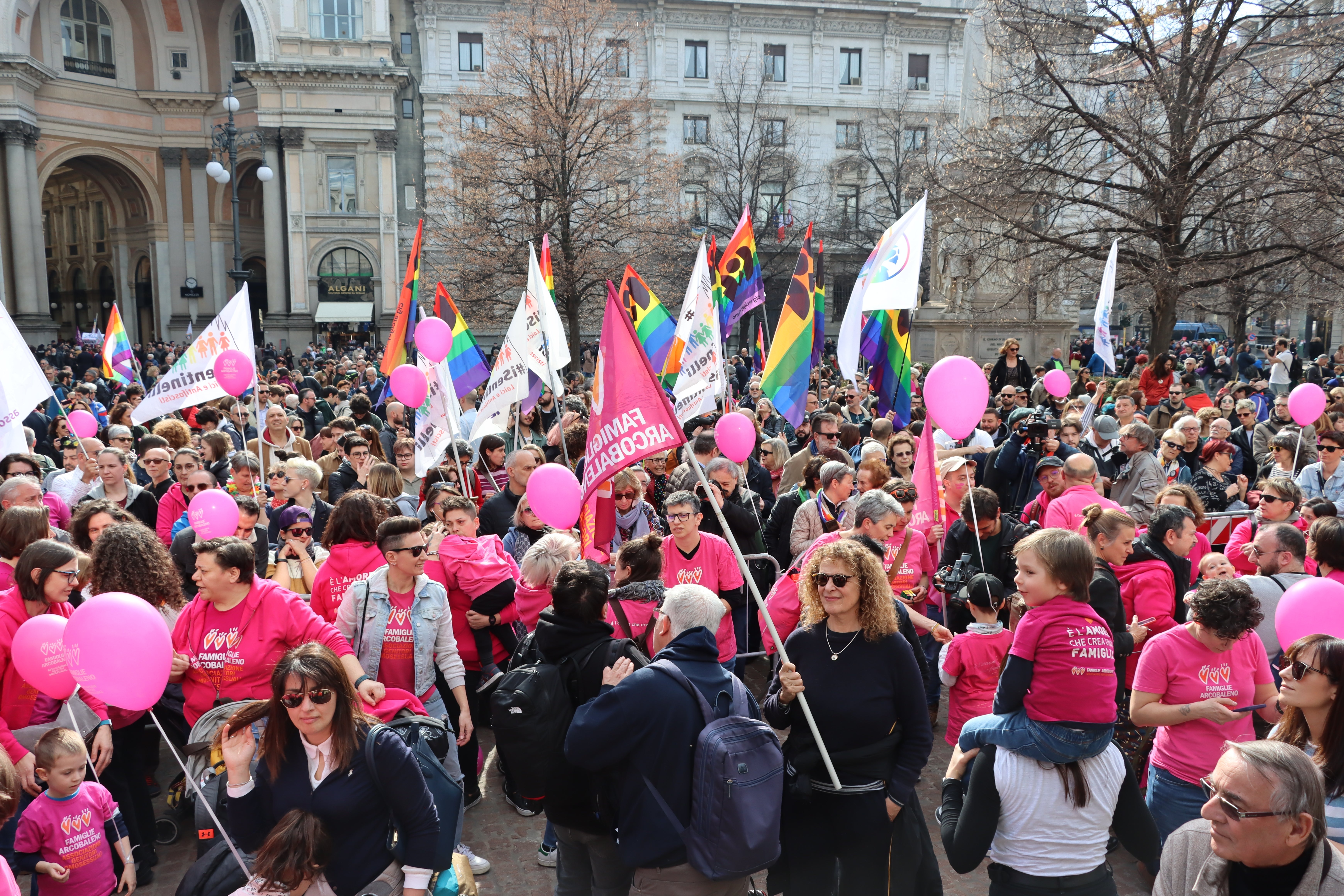 Protests took place in Milan as Italy began removing the names of same-sex parents from birth certificates